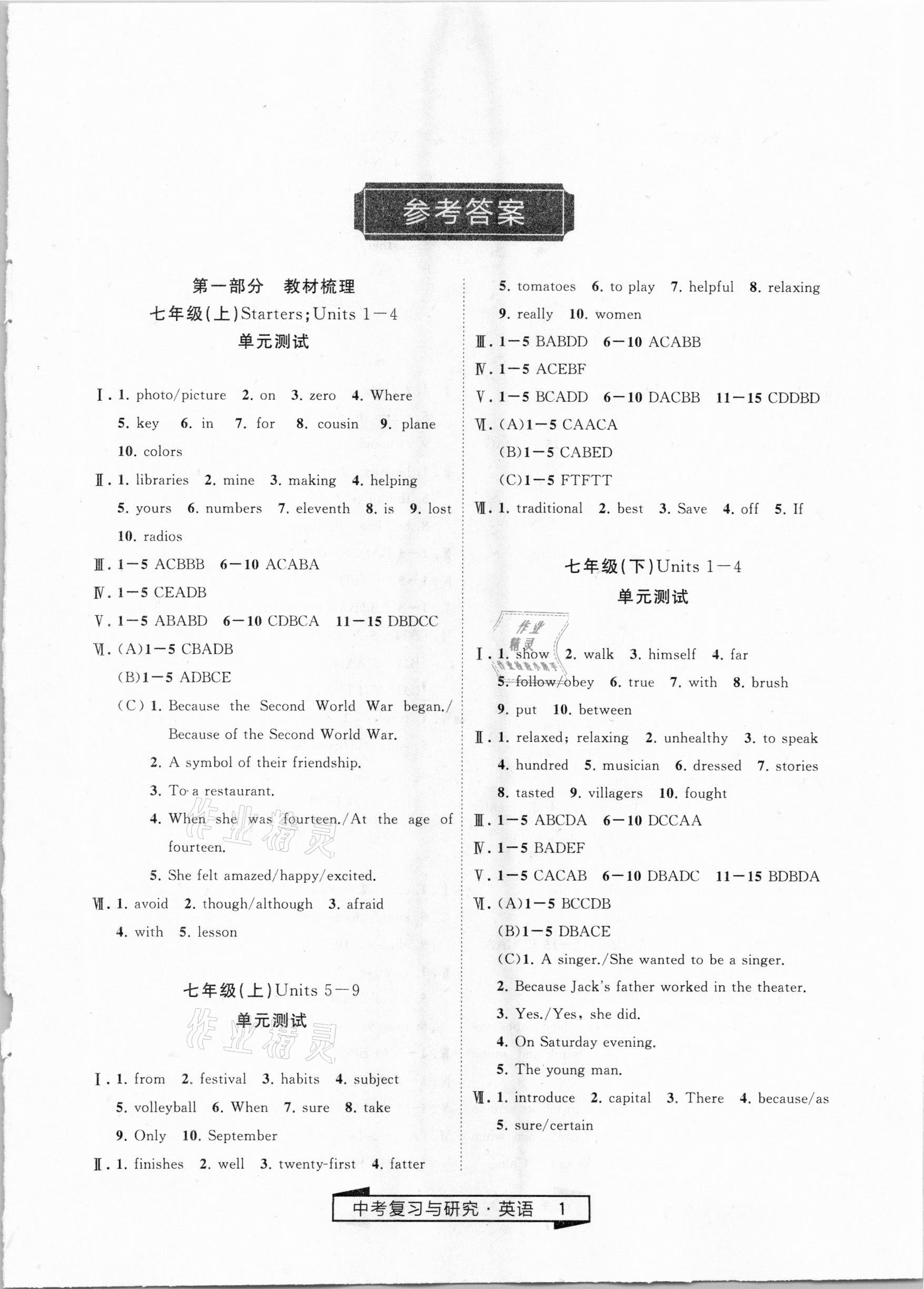 2021年競(jìng)贏高效備考中考復(fù)習(xí)與研究英語(yǔ) 第1頁(yè)