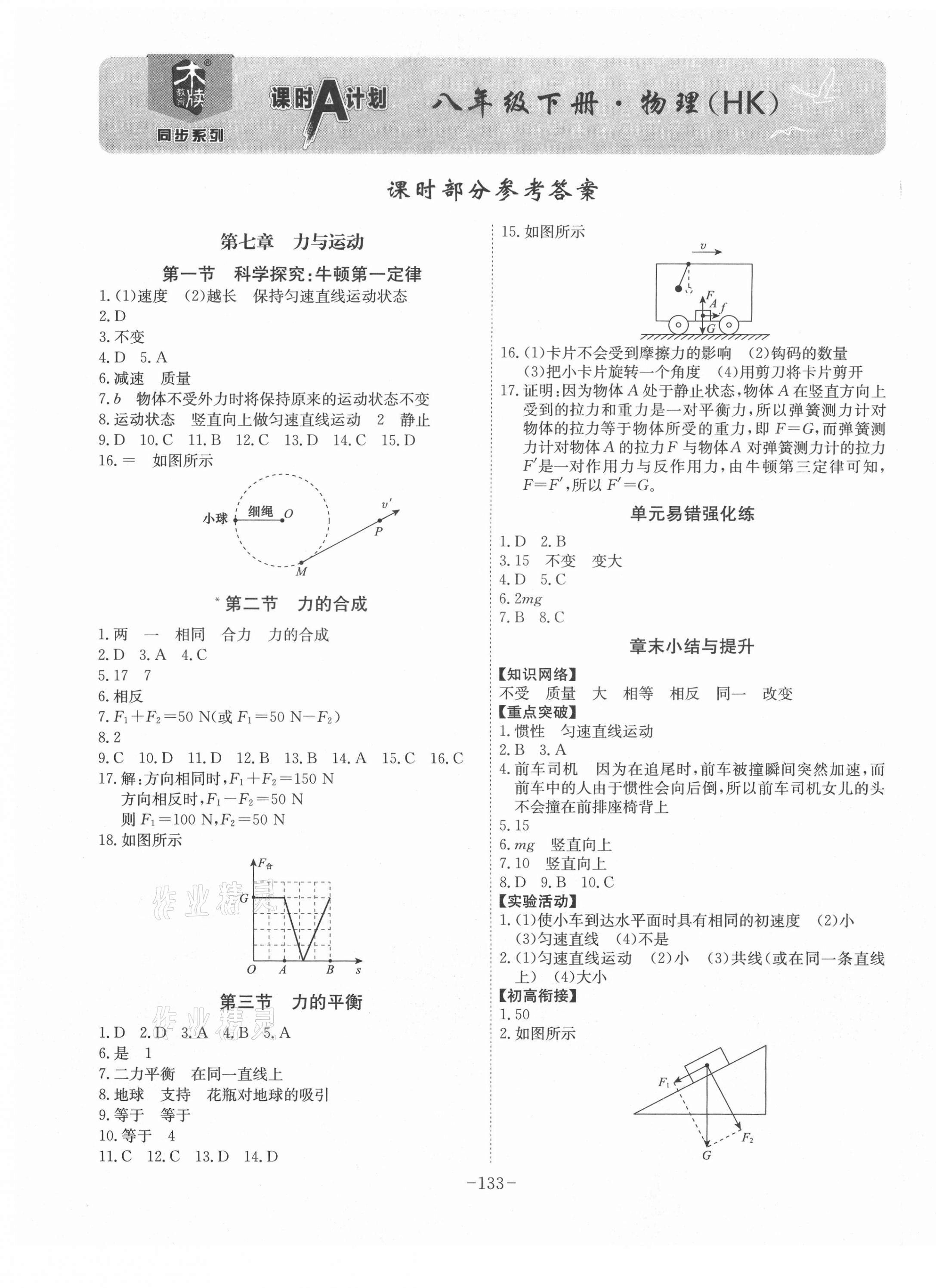 2021年課時(shí)A計(jì)劃八年級(jí)物理下冊(cè)滬科版 第1頁(yè)