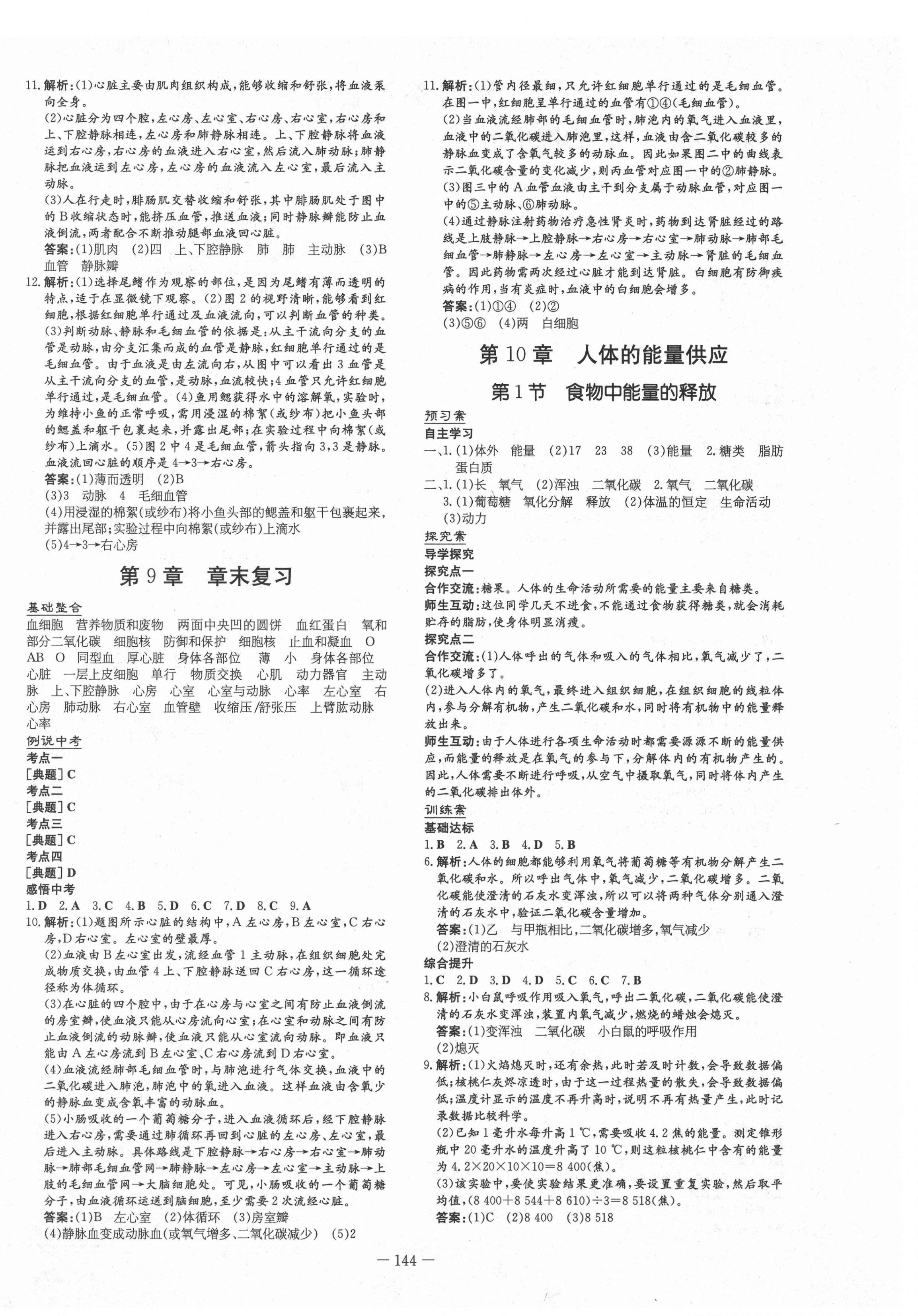 2021年初中同步学习导与练导学探究案七年级生物下册北师大版 第4页