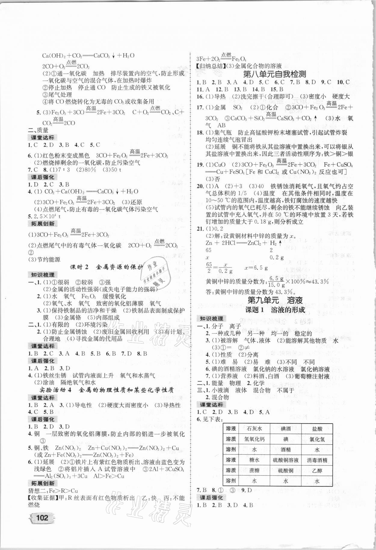2021年课时练题优练与测九年级化学下册人教版 第2页