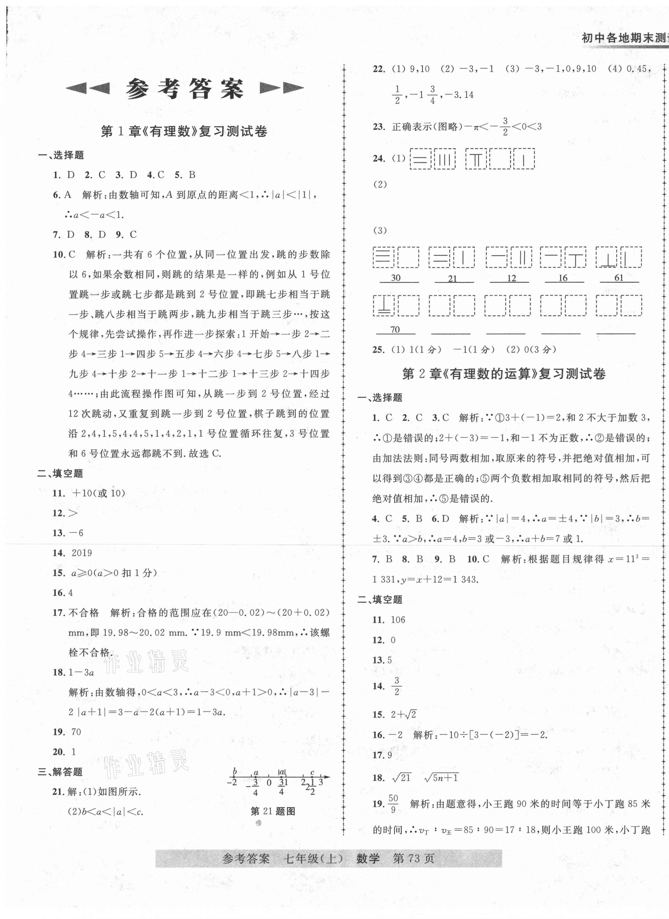 2020年各地期末測(cè)試大考卷七年級(jí)數(shù)學(xué)上冊(cè)浙教版浙江專版 第1頁(yè)