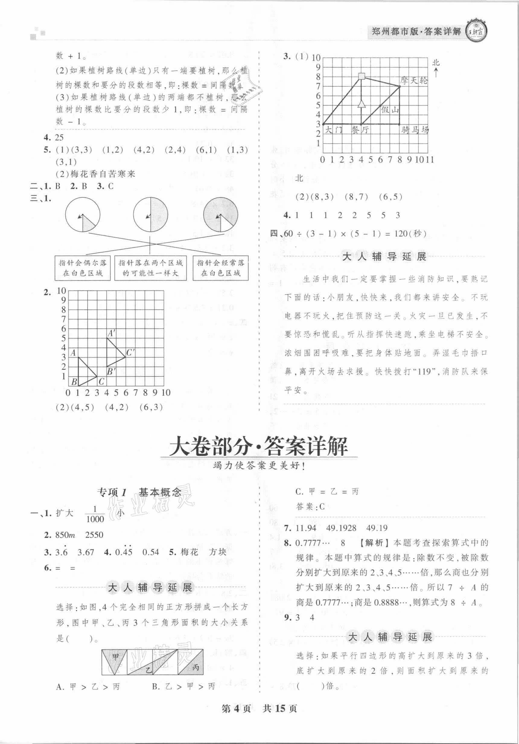 2020年王朝霞期末真題精編五年級數(shù)學上冊人教版鄭州都市版 參考答案第4頁