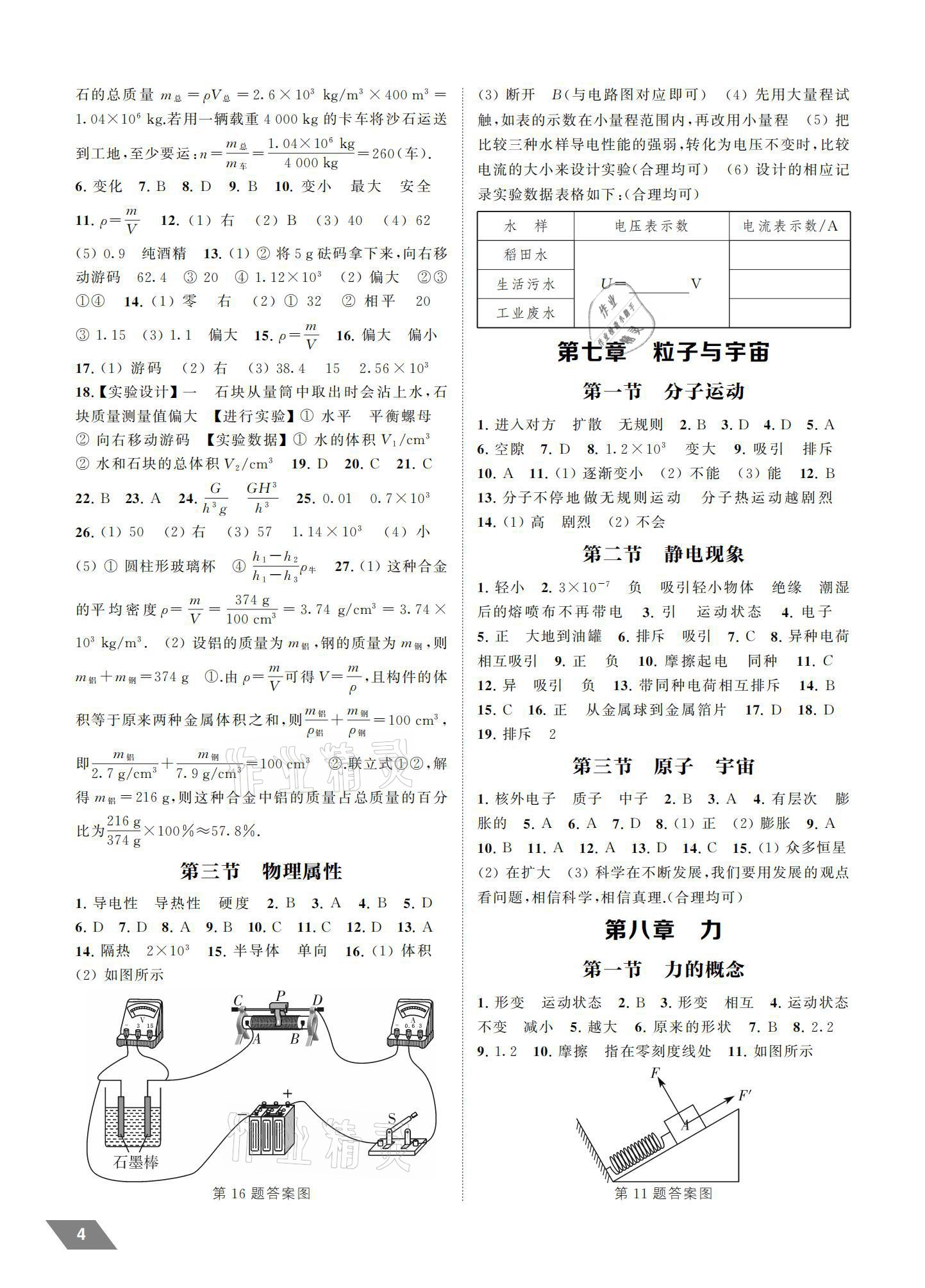 2021年創新優化中考總復習江蘇物理 參考答案第4頁