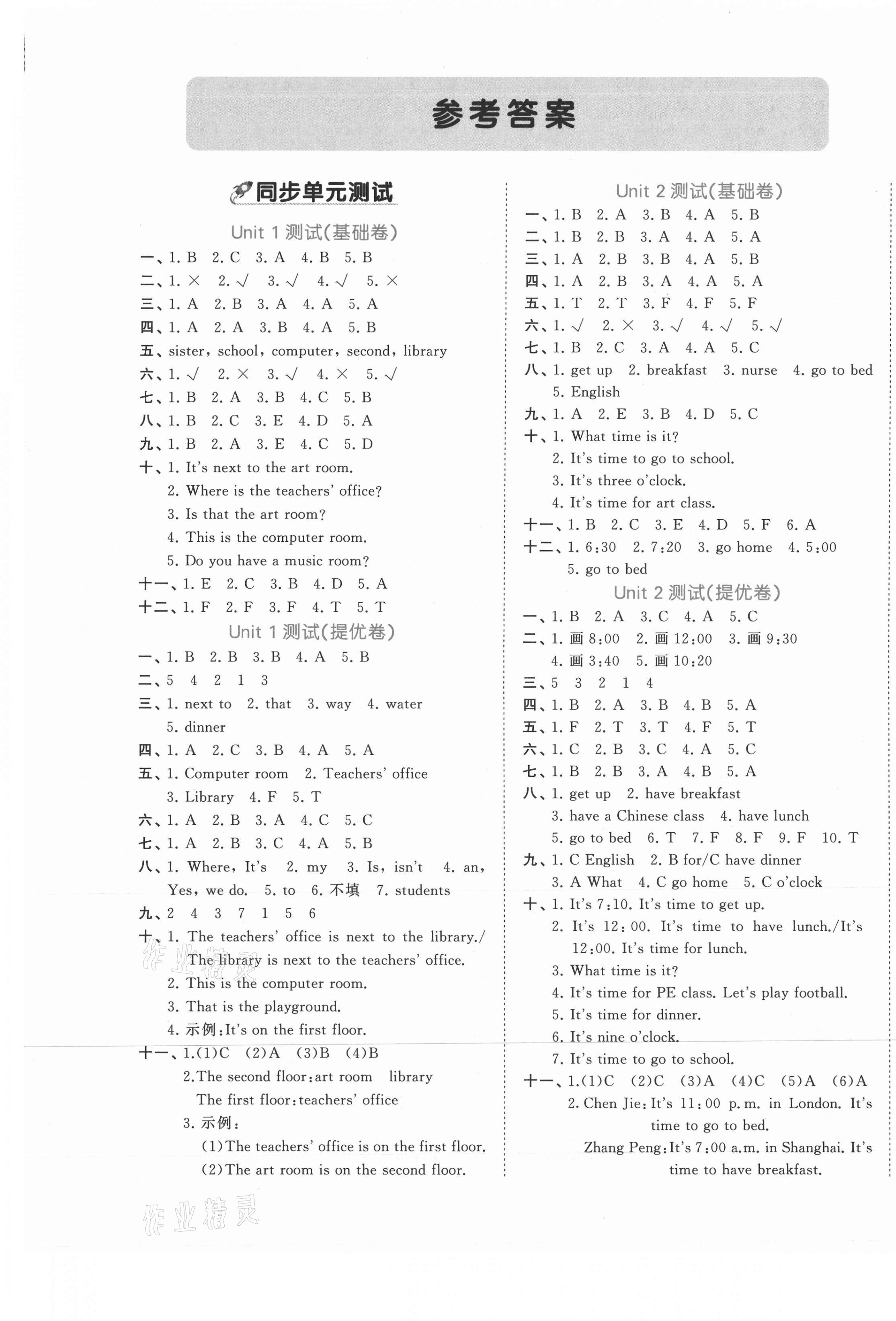 2021年53全優(yōu)卷四年級英語下冊人教PEP版 第1頁