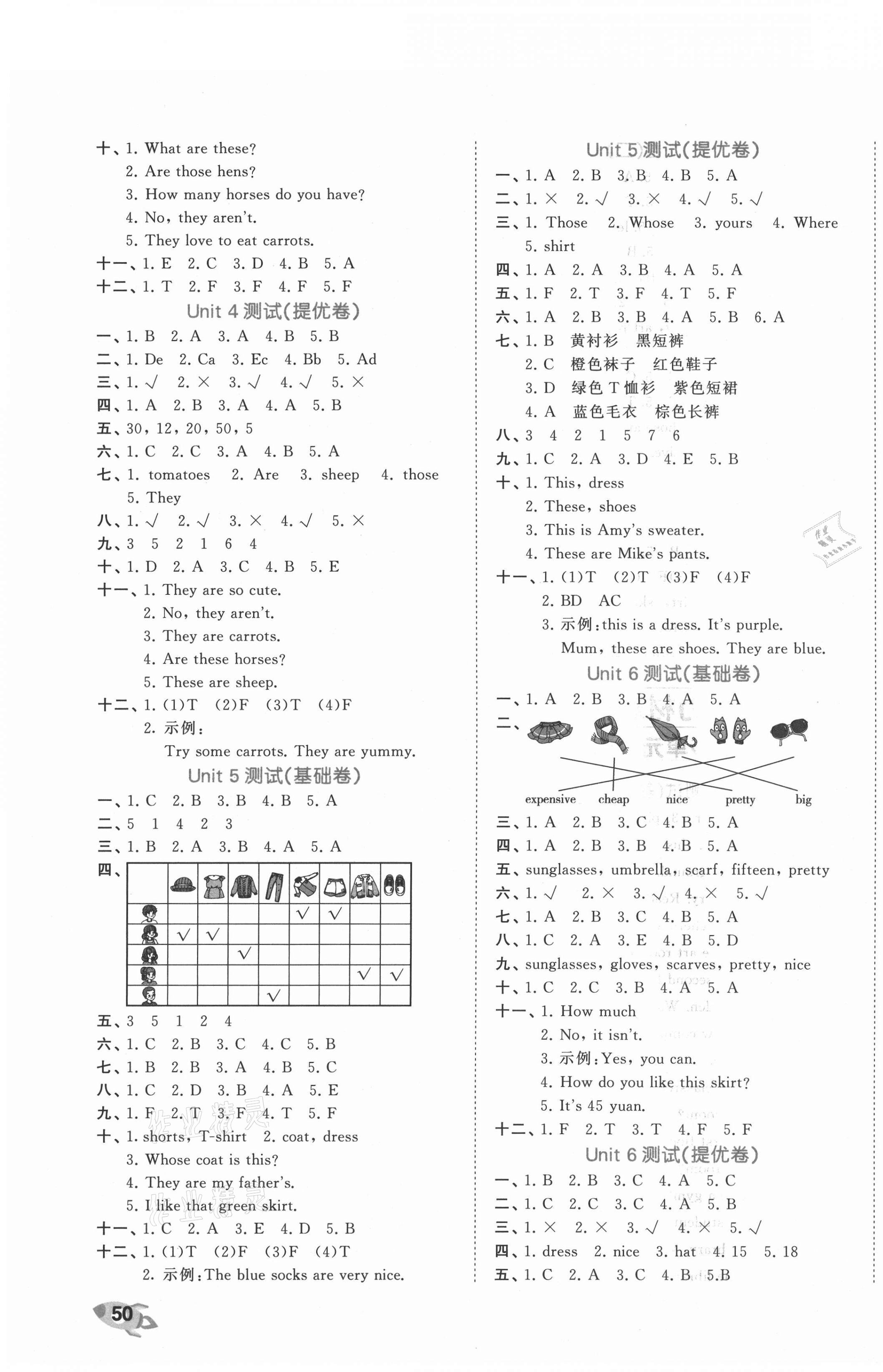 2021年53全優(yōu)卷四年級英語下冊人教PEP版 第3頁