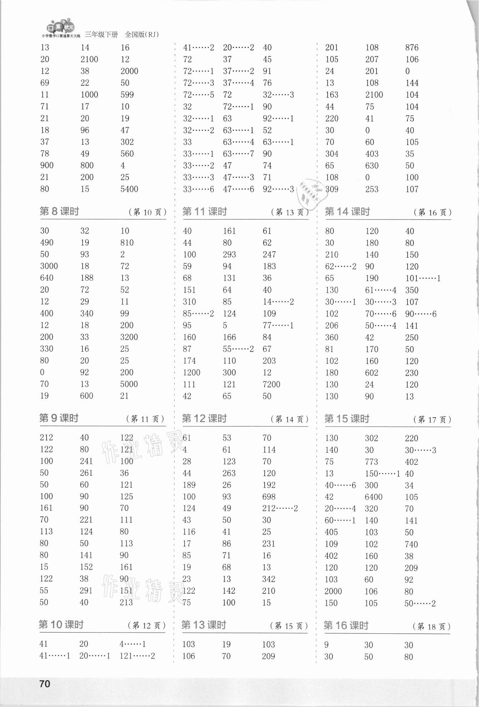 2021年口算小状元口算速算天天练三年级数学下册人教版 第2页