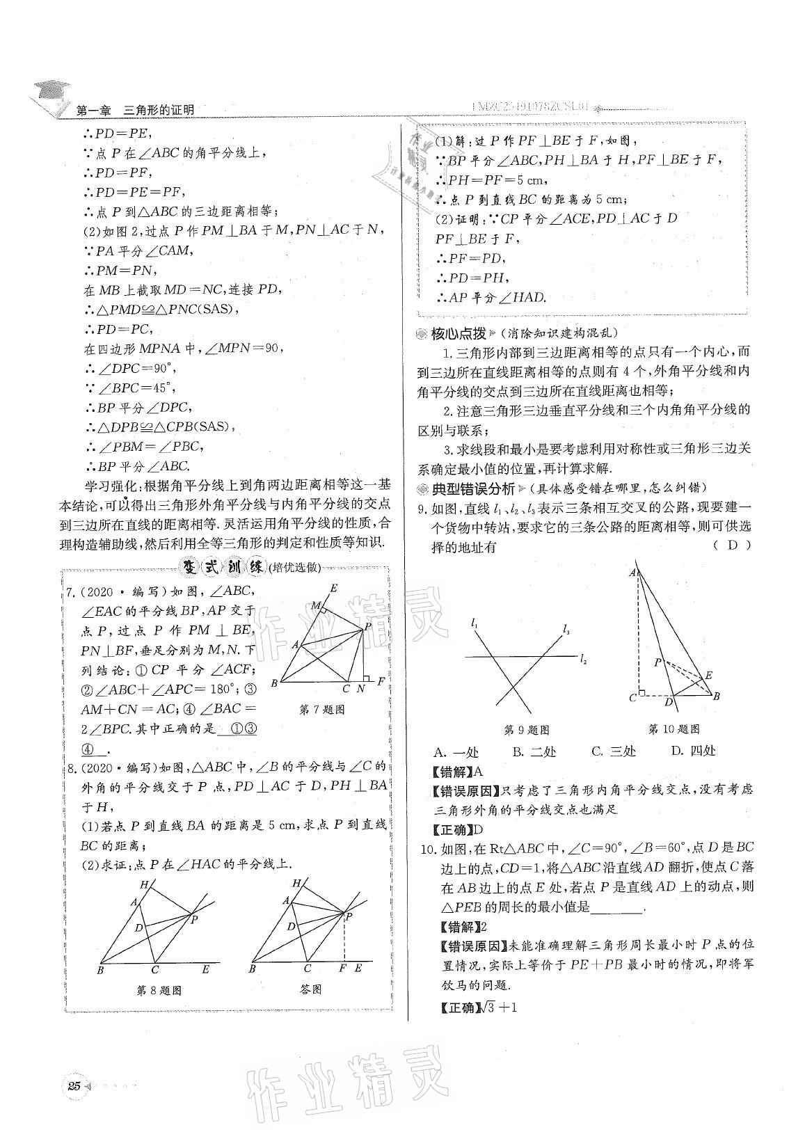 2021年初中数学每日核心导学八年级下册北师大版 参考答案第25页