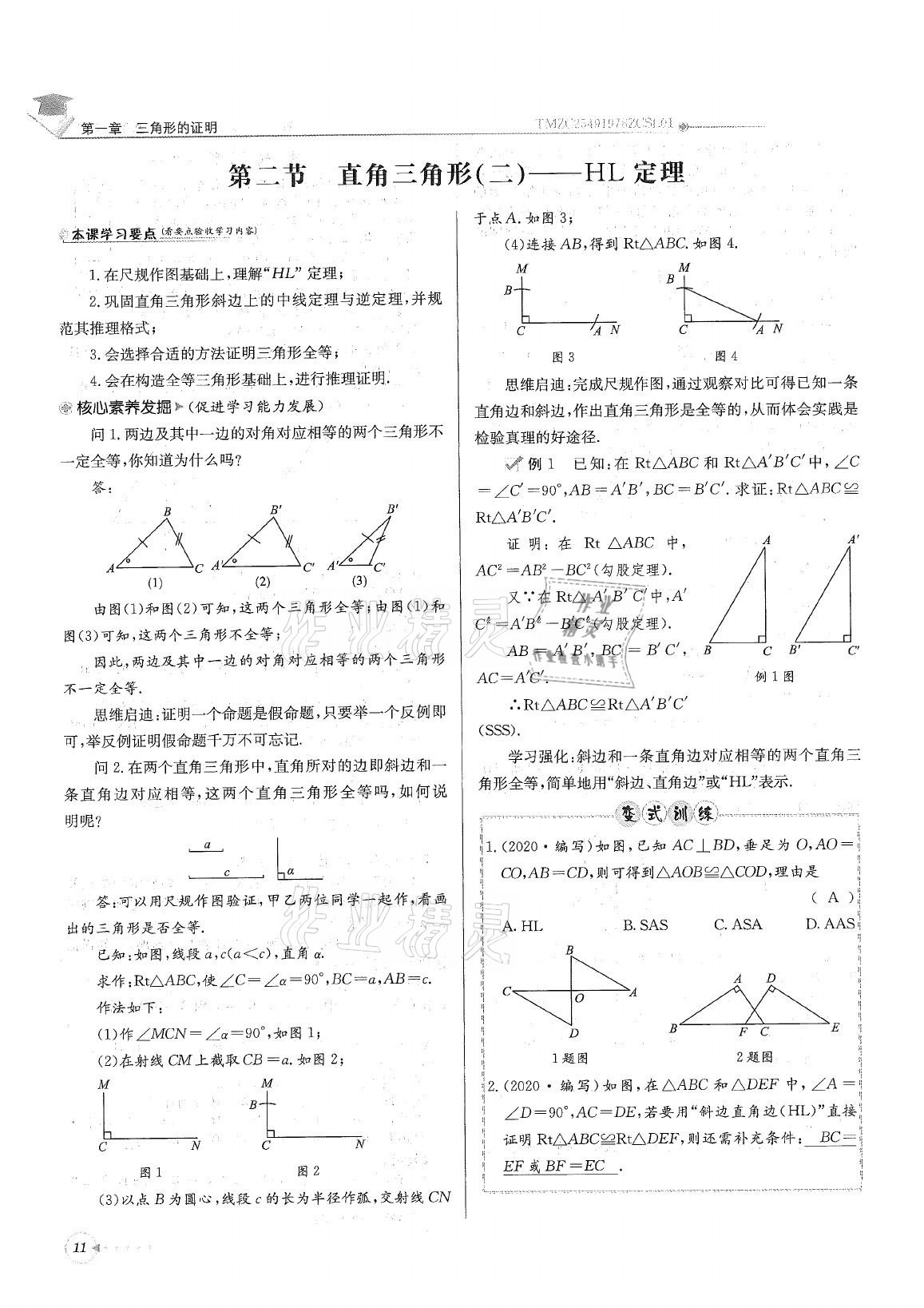 2021年初中数学每日核心导学八年级下册北师大版 参考答案第11页