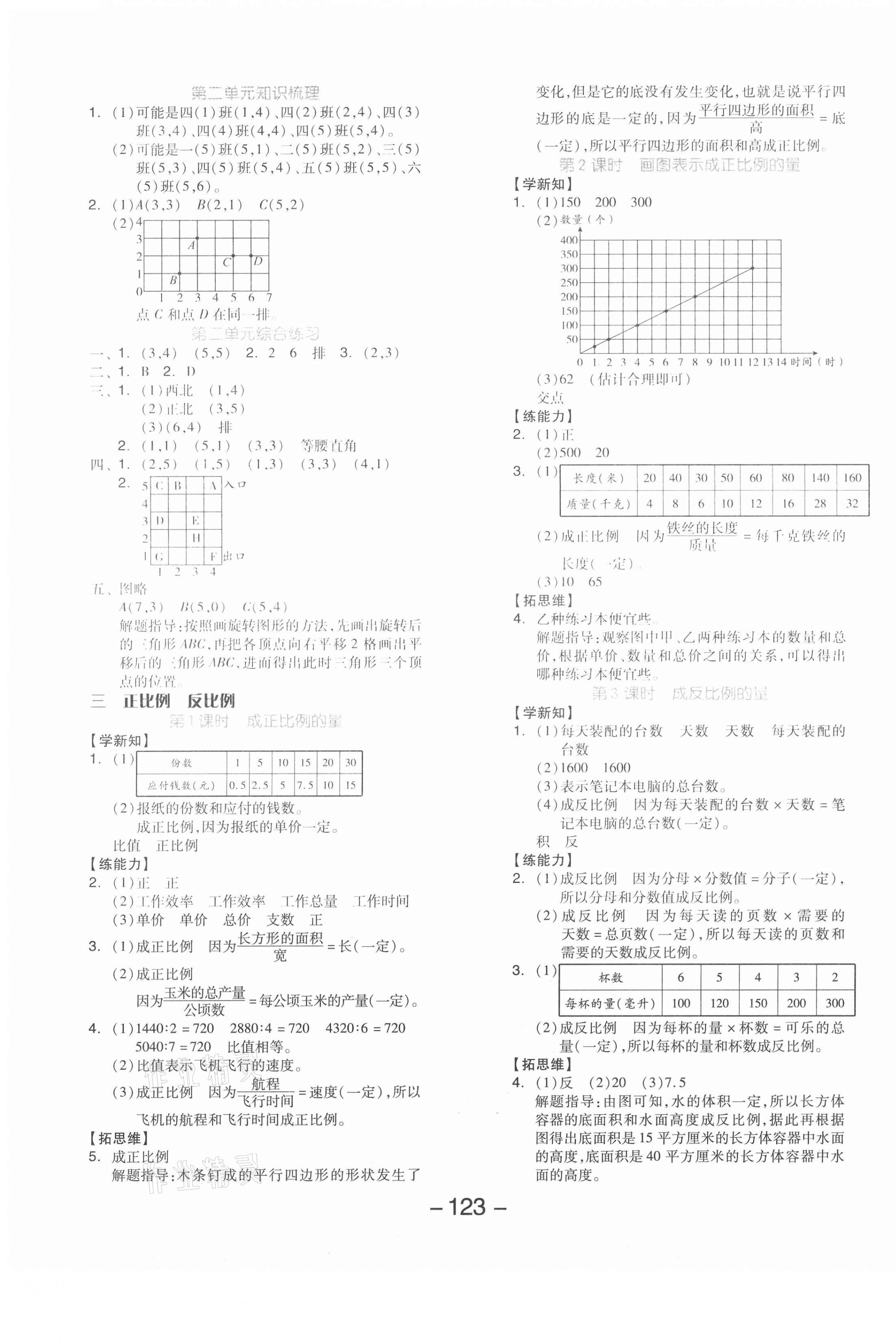 2021年全品学练考六年级数学下册冀教版 参考答案第3页