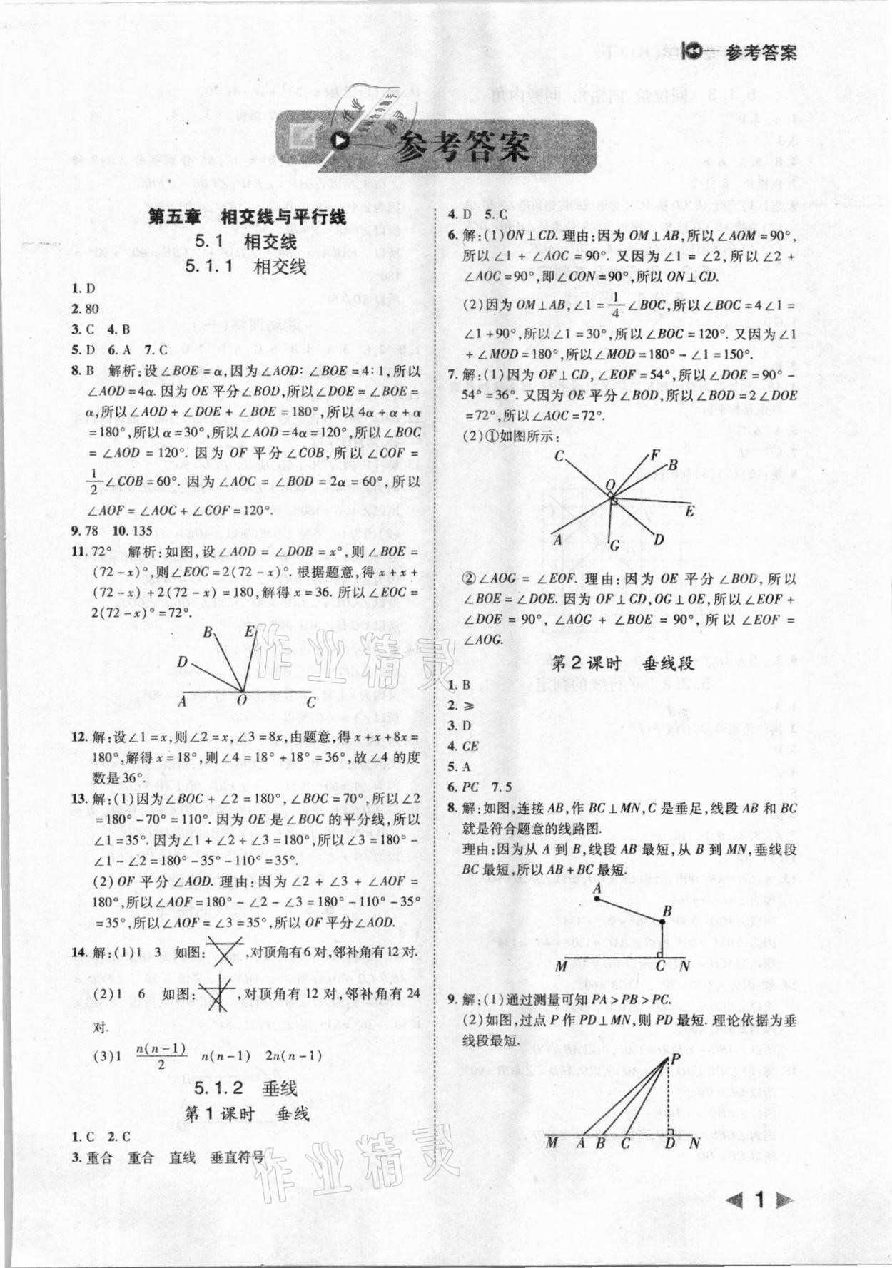 2021年勝券在握打好基礎(chǔ)作業(yè)本七年級(jí)數(shù)學(xué)下冊(cè)人教版 參考答案第1頁(yè)