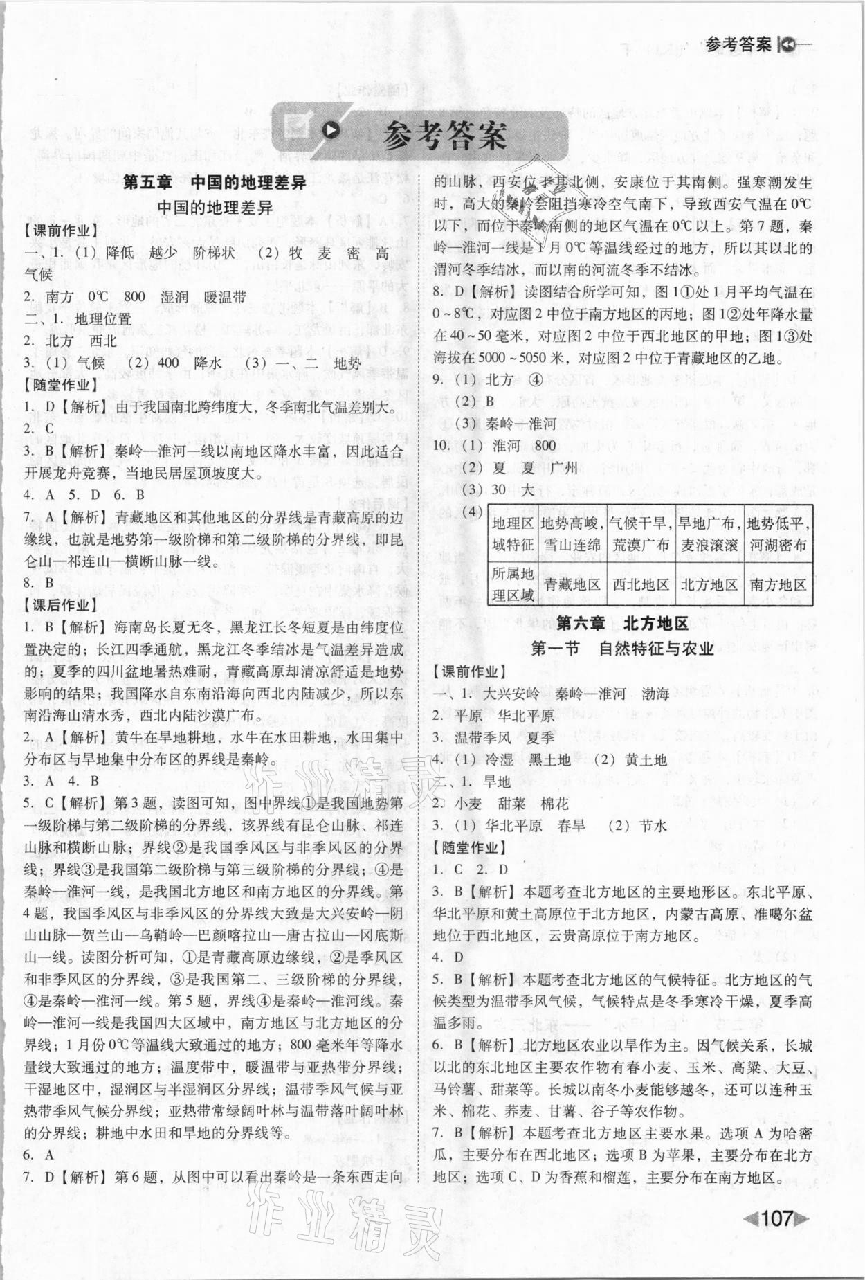 2021年勝券在握打好基礎(chǔ)作業(yè)本八年級(jí)地理下冊(cè)人教版 參考答案第1頁(yè)