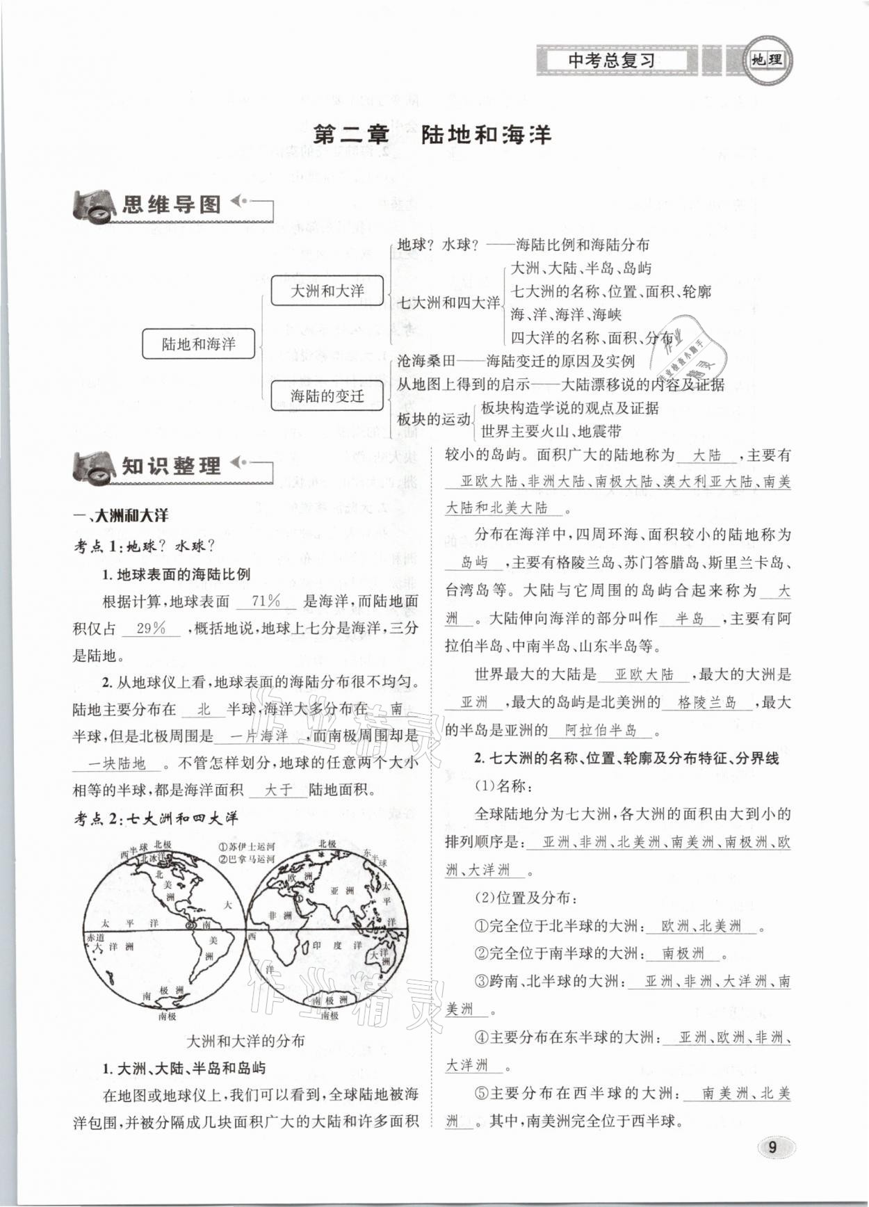 2021年中考總復(fù)習(xí)地理長(zhǎng)江出版社 第9頁(yè)