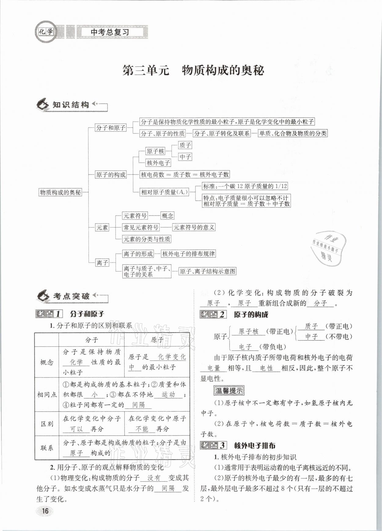 2021年中考总复习化学长江出版社 第16页