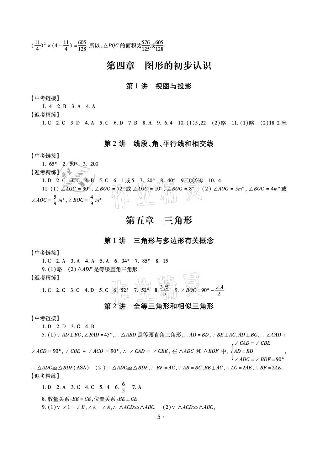 2021年中考總復習數(shù)學新疆文化出版社 參考答案第5頁