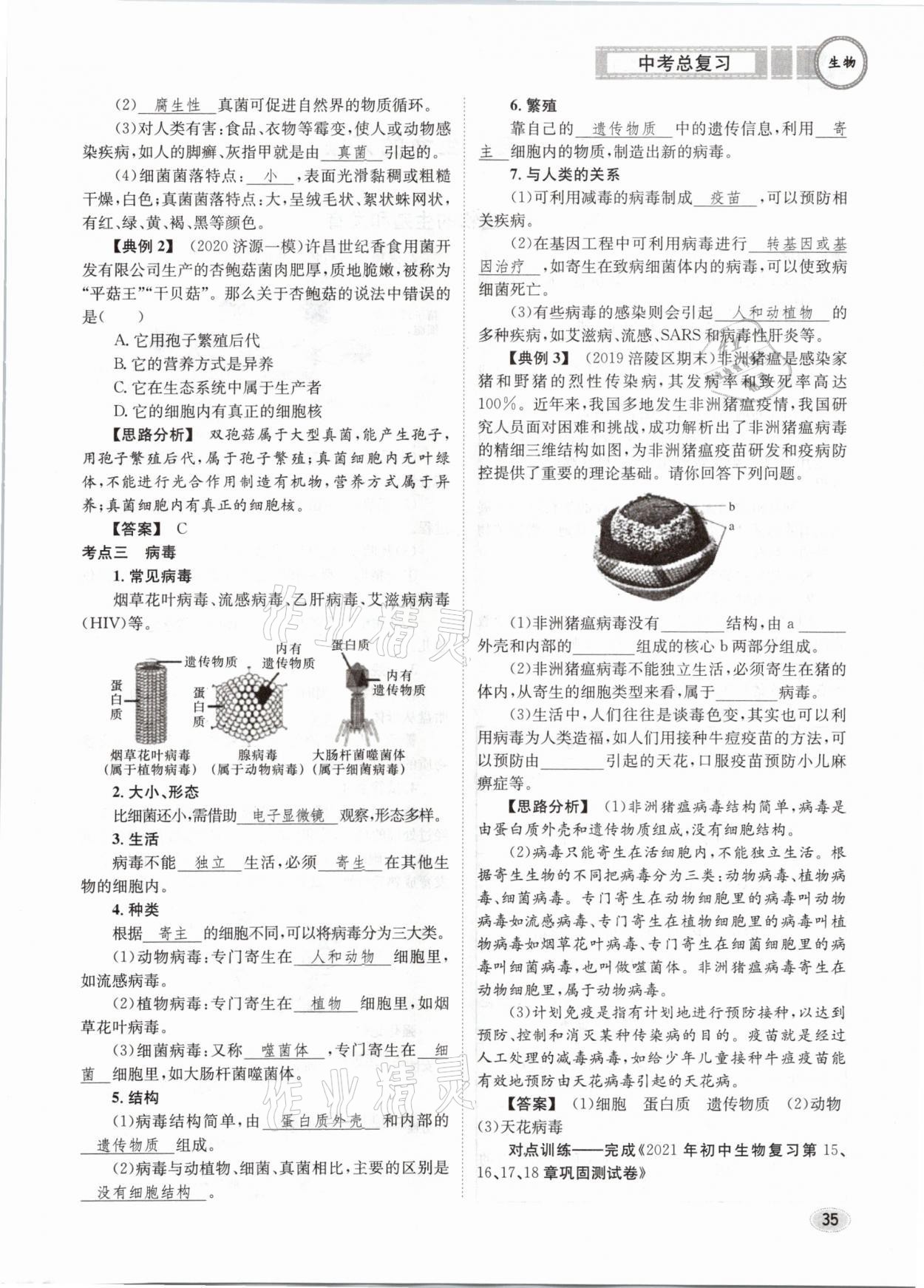 2021年中考總復(fù)習(xí)生物長江出版社 第35頁