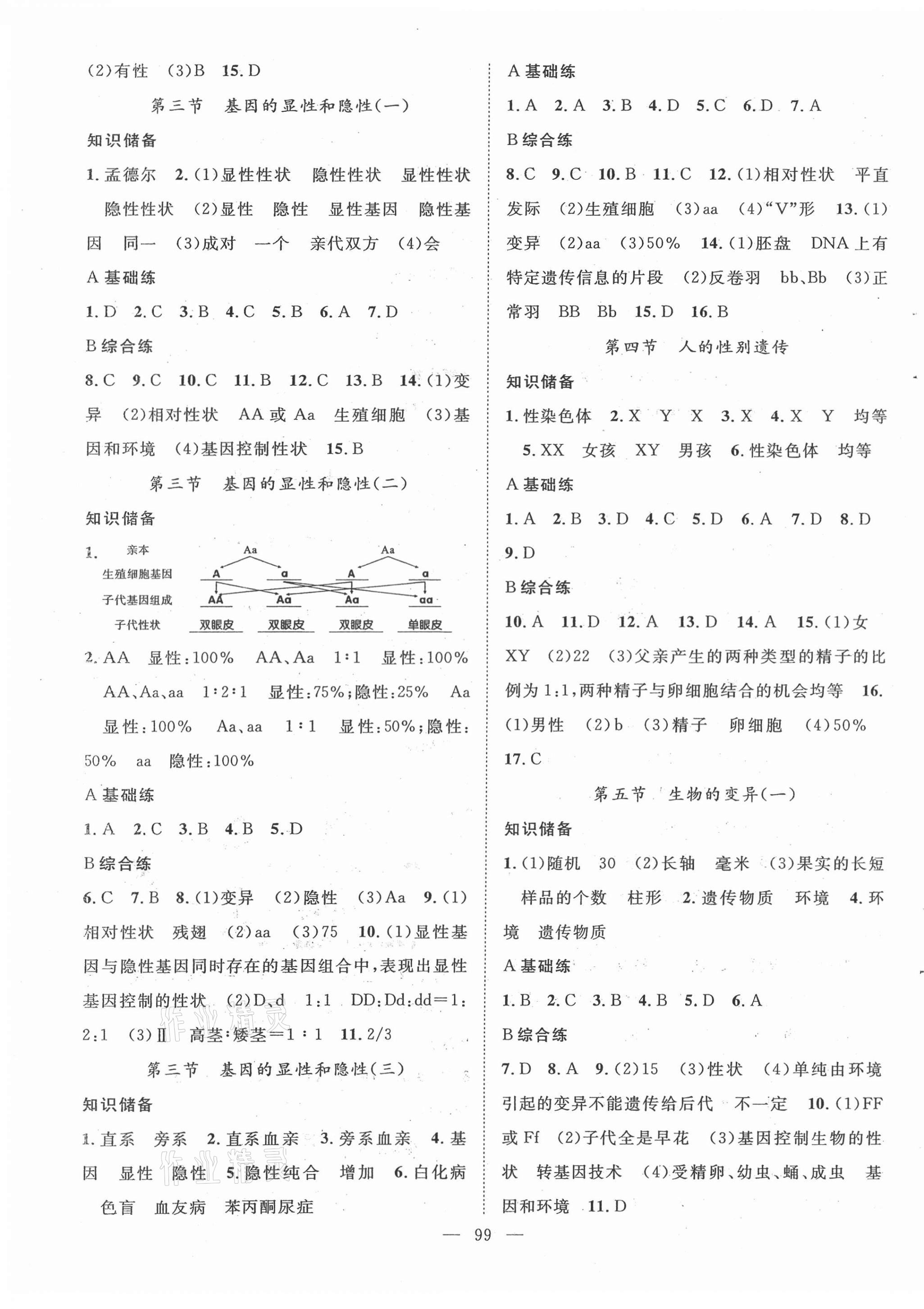 2021年名師學案八年級生物下冊人教版 第3頁