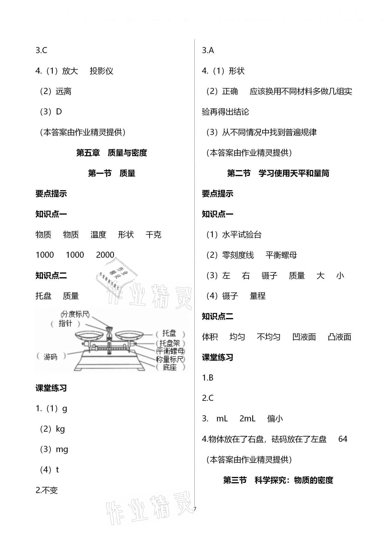 2020年名師伴你學(xué)提優(yōu)名卷八年級物理上冊滬科版福建專版 參考答案第7頁