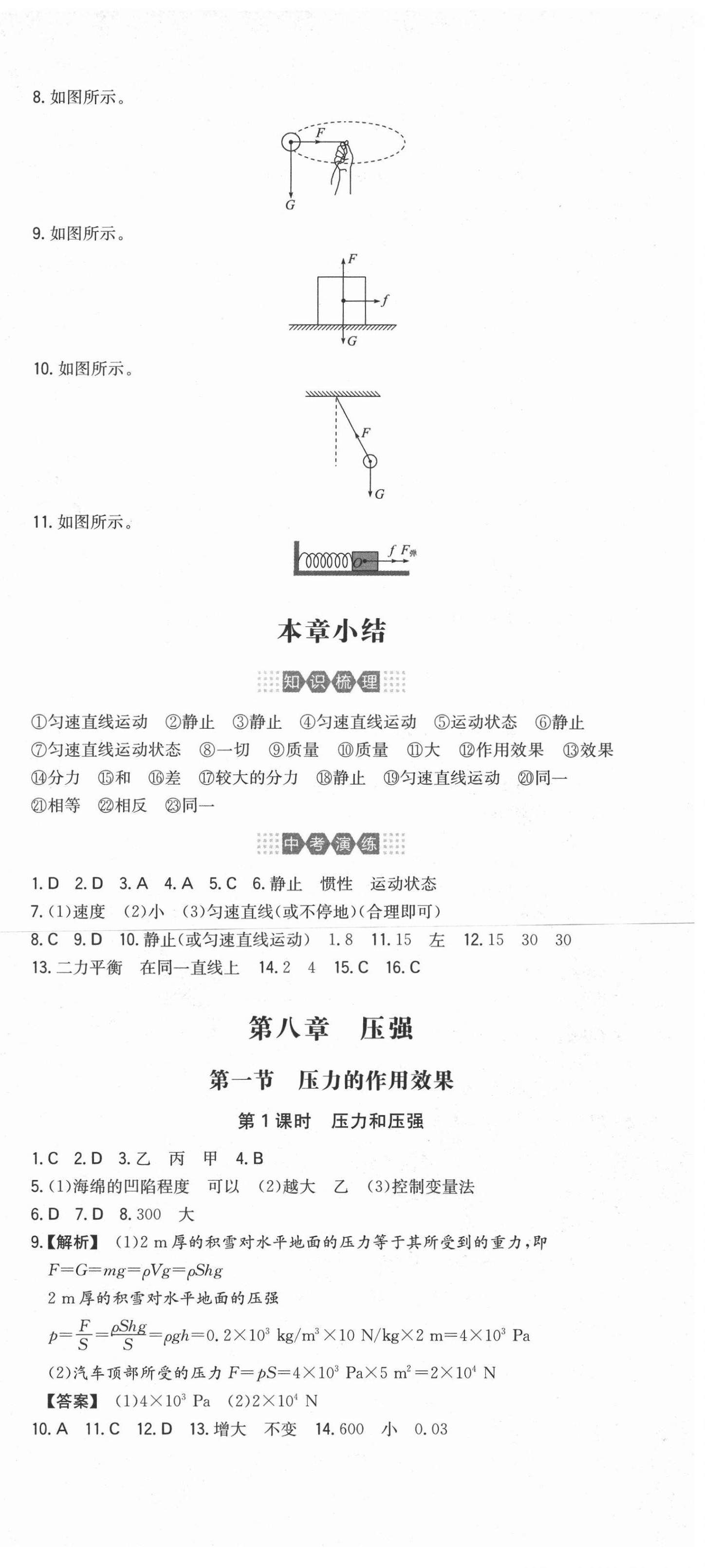 2021年一本同步訓練八年級初中物理下冊滬科版 第3頁