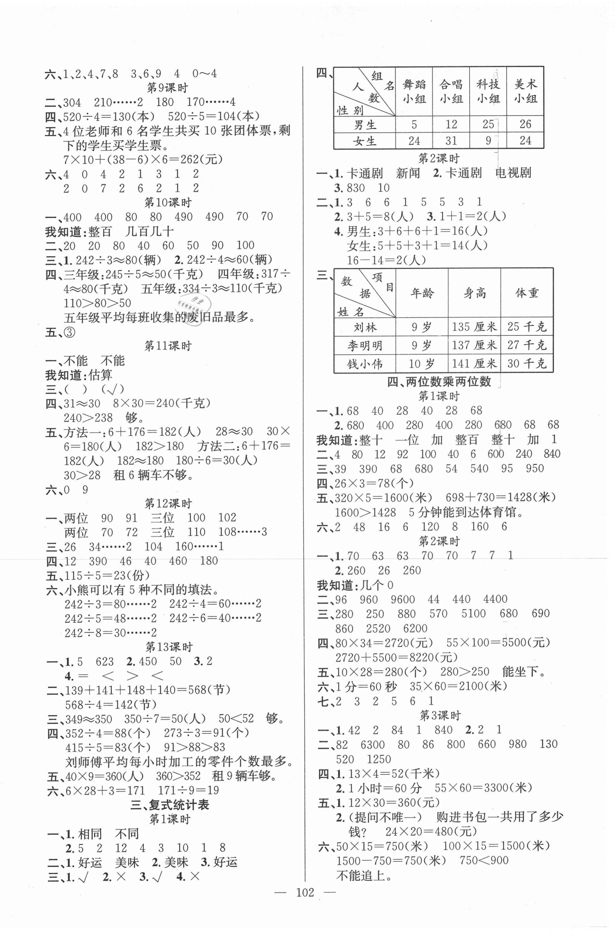 2021年黃岡100分闖關(guān)三年級(jí)數(shù)學(xué)下冊(cè)人教版 第2頁(yè)