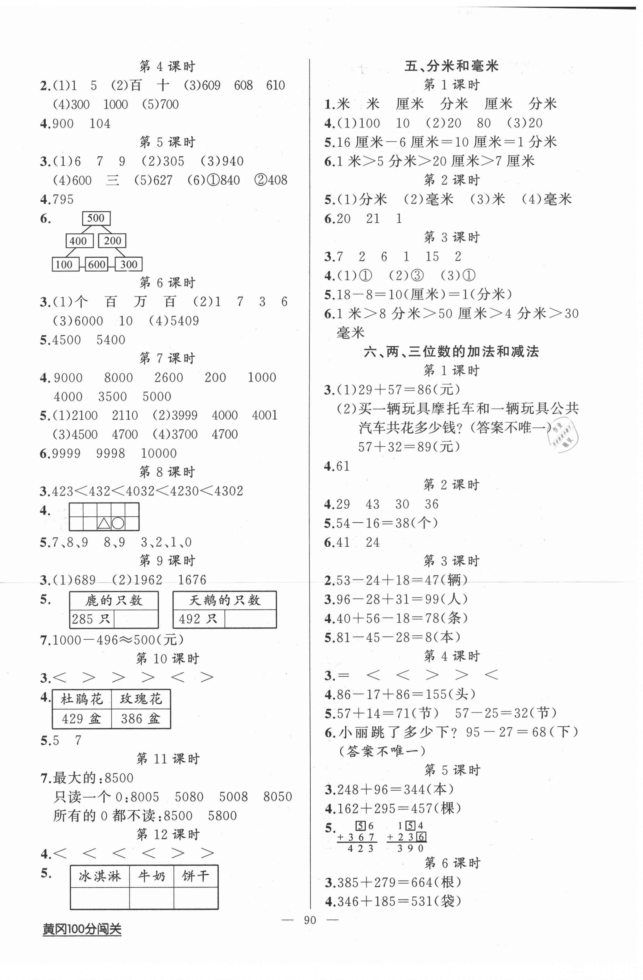 2021年黃岡100分闖關二年級數(shù)學下冊江蘇版 第2頁