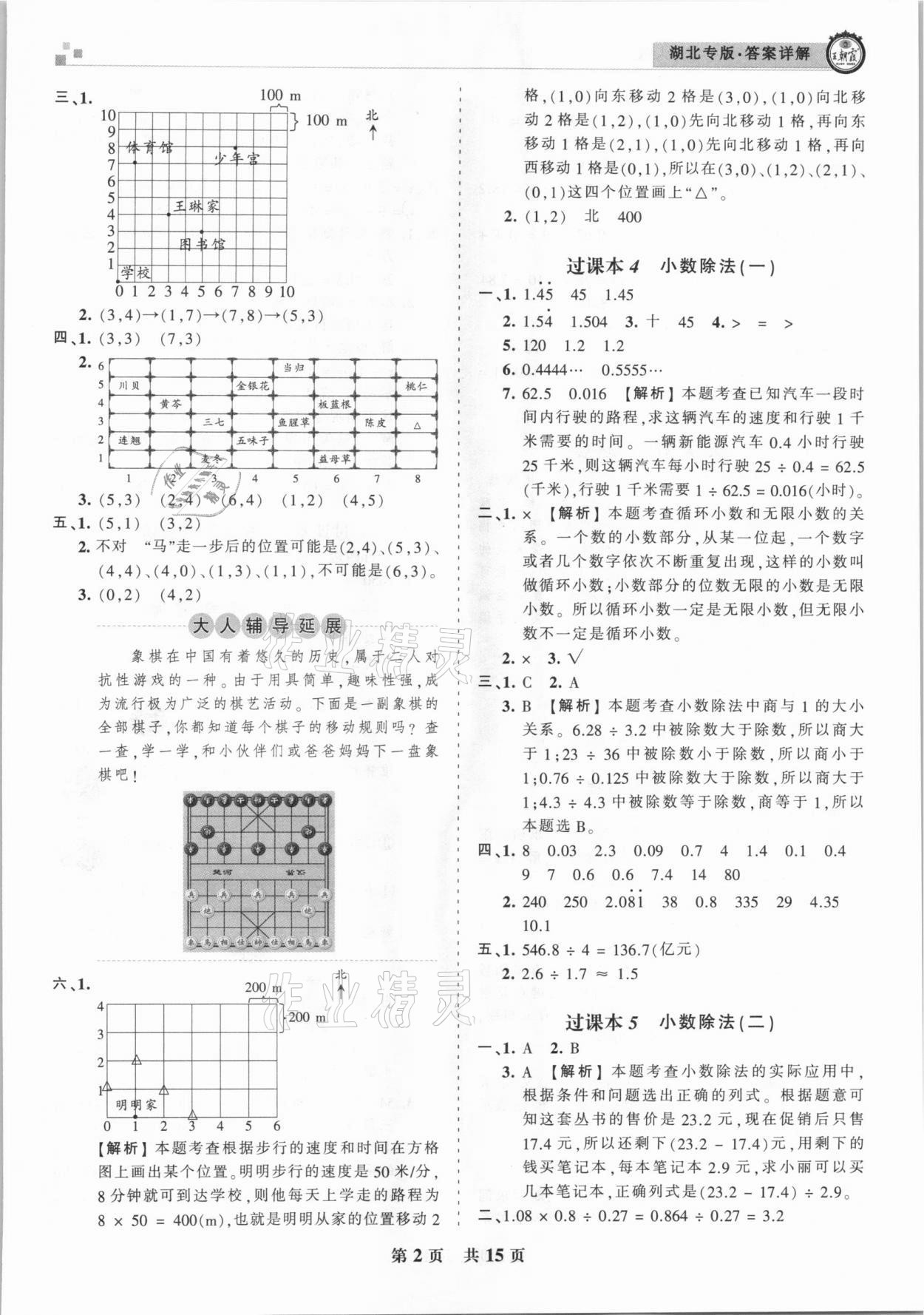 2020年王朝霞各地期末試卷精選五年級數(shù)學(xué)上冊人教版湖北專版 參考答案第2頁