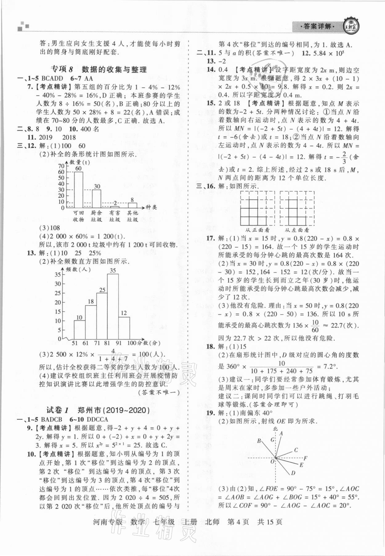 2020年王朝霞各地期末試卷精選七年級數(shù)學上冊北師大版河南專版 參考答案第4頁