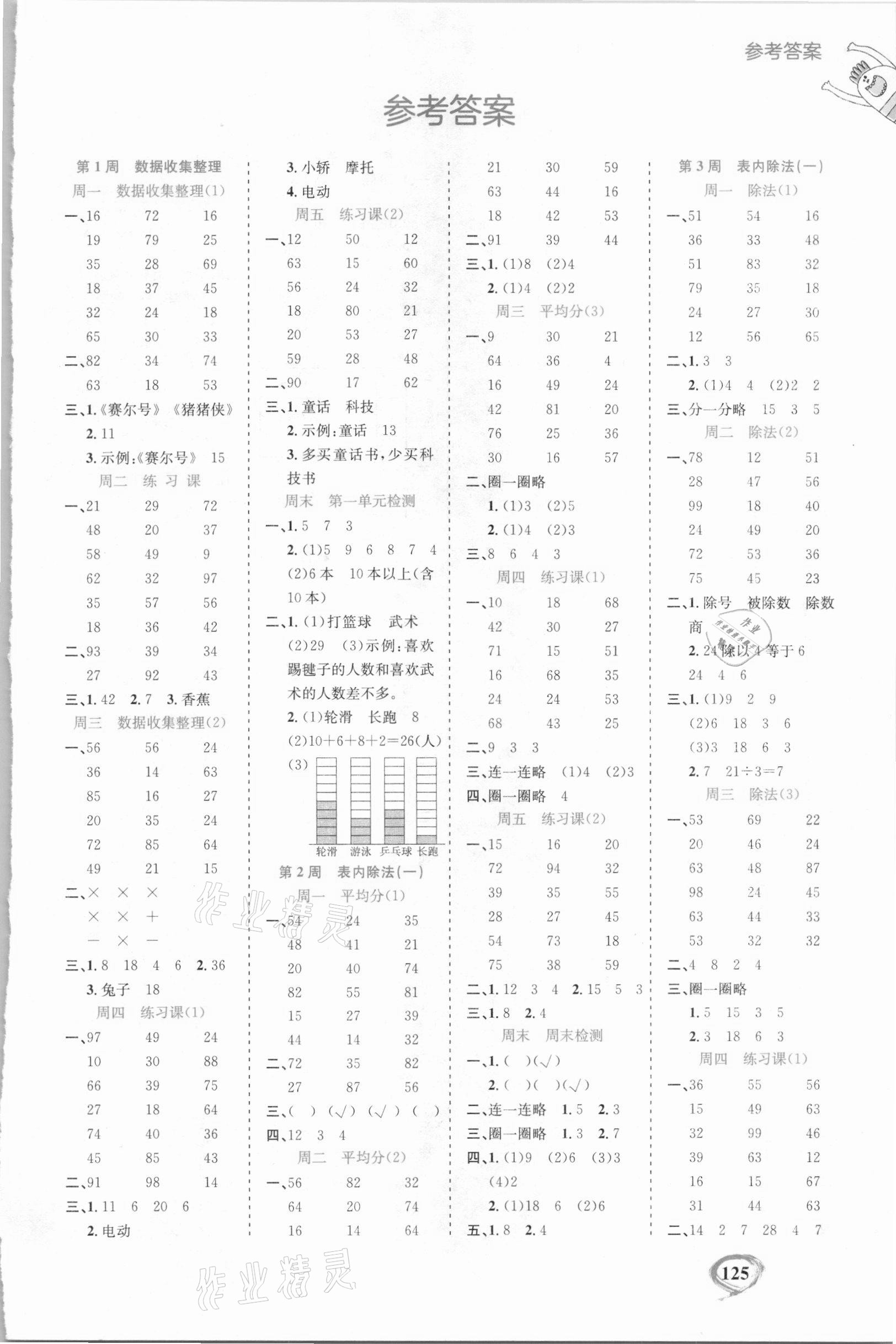 2021年計算全能二年級數學下冊人教版 第1頁
