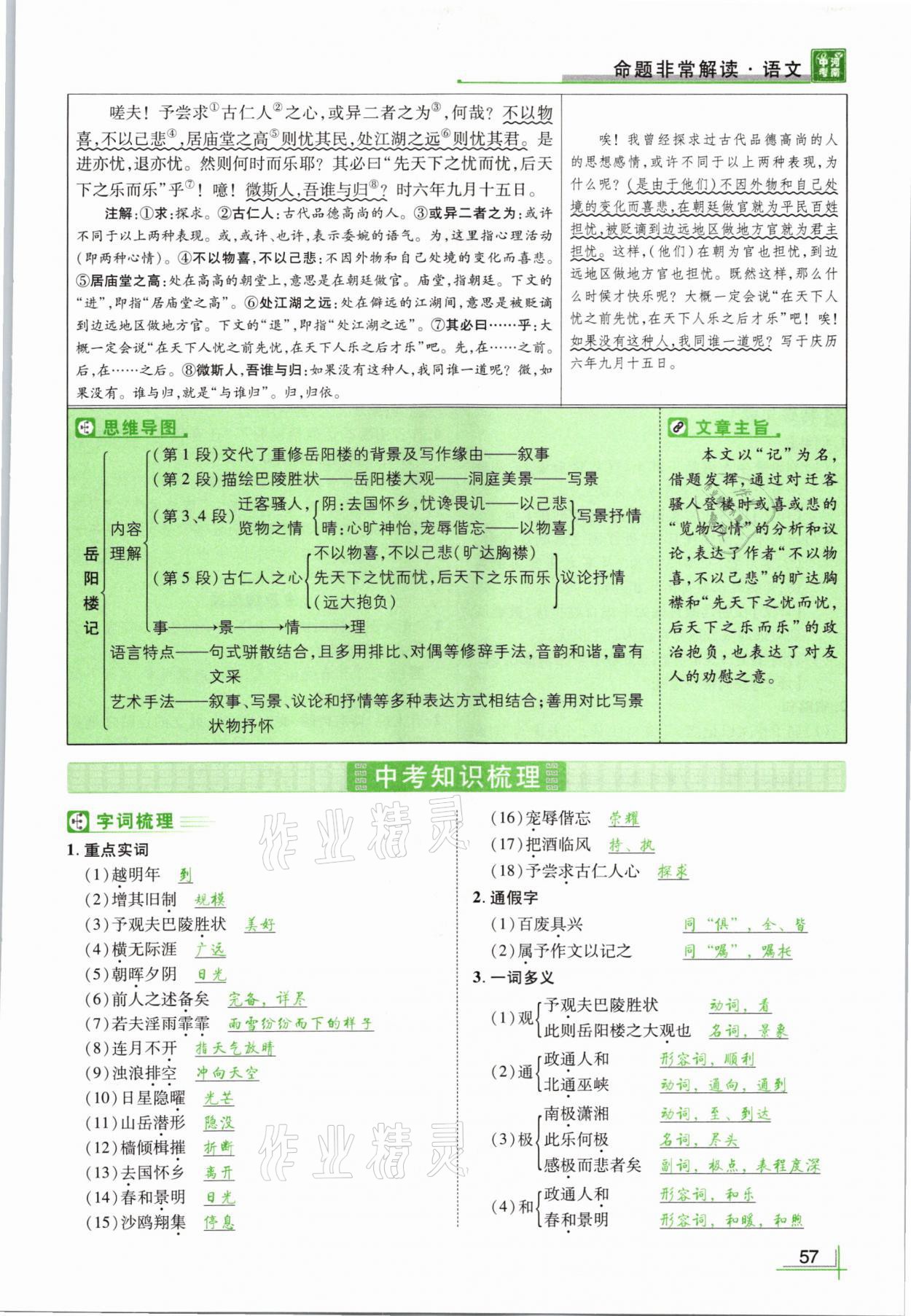 2021年河南中考命題非常解讀語文 參考答案第57頁