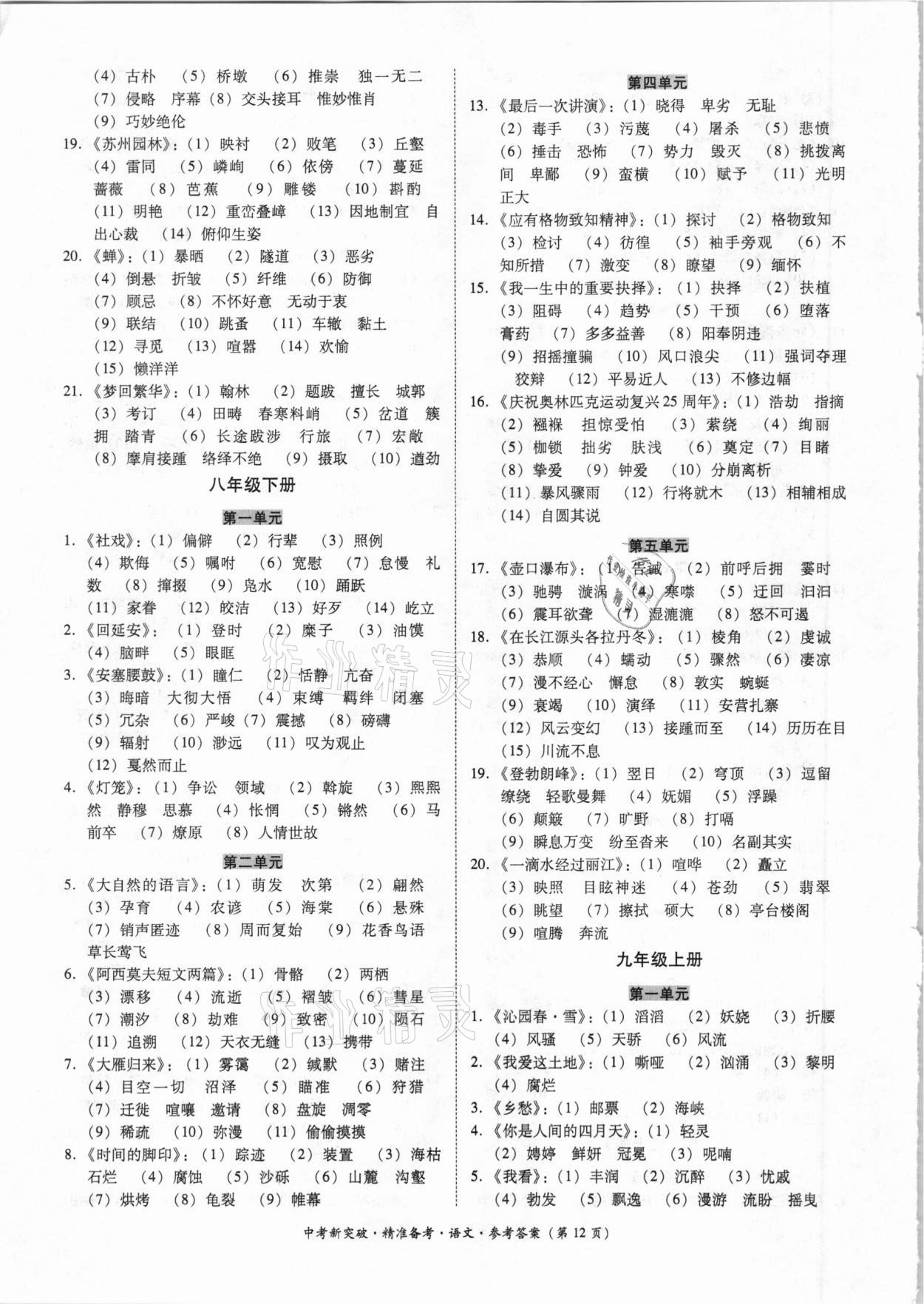 2021年中考新突破精準(zhǔn)備考語(yǔ)文 第12頁(yè)