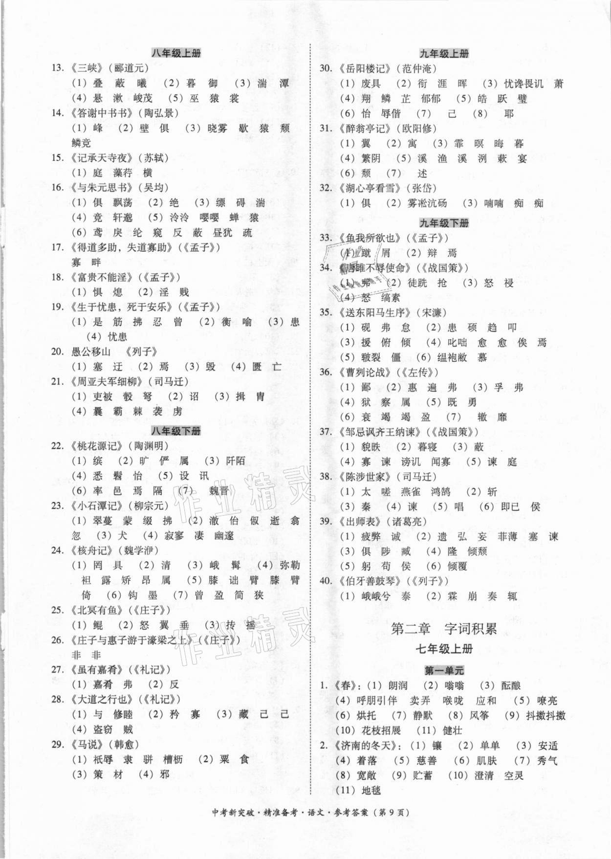 2021年中考新突破精準(zhǔn)備考語(yǔ)文 第9頁(yè)