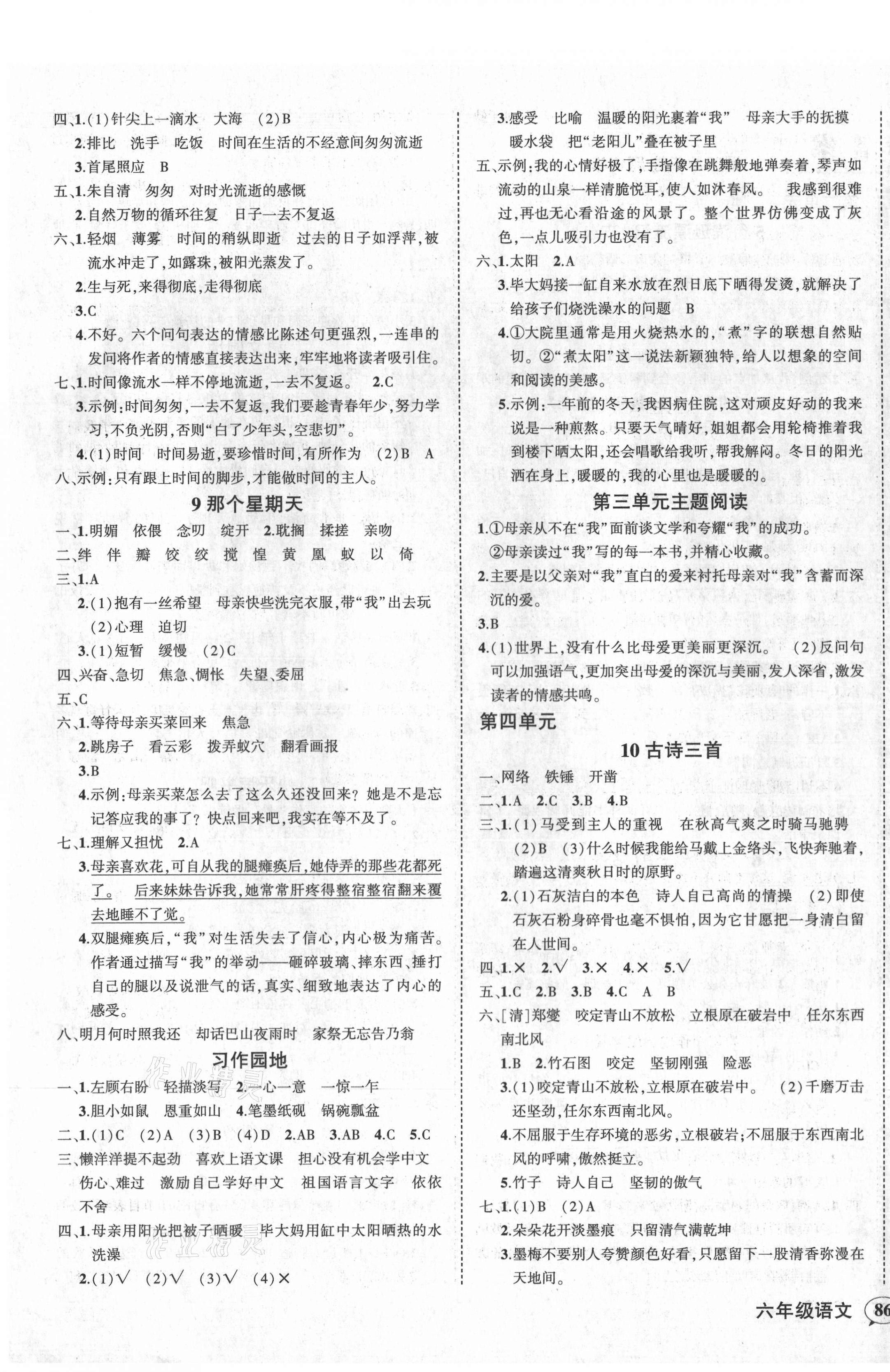 2021年?duì)钤刹怕穭?chuàng)優(yōu)作業(yè)100分六年級語文下冊人教版湖北專版 第3頁