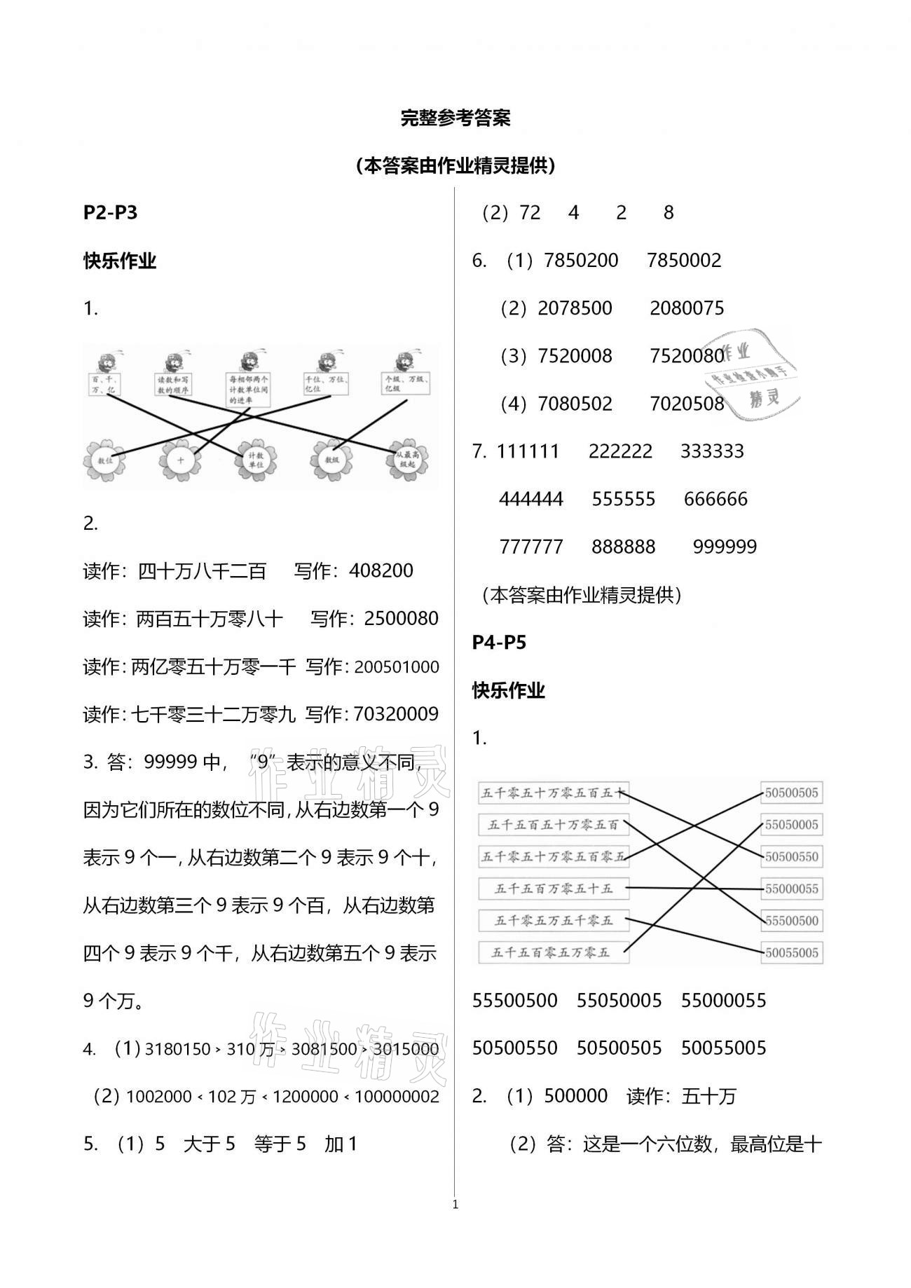 2021年寒假作业四年级数学人教版海燕出版社 第1页