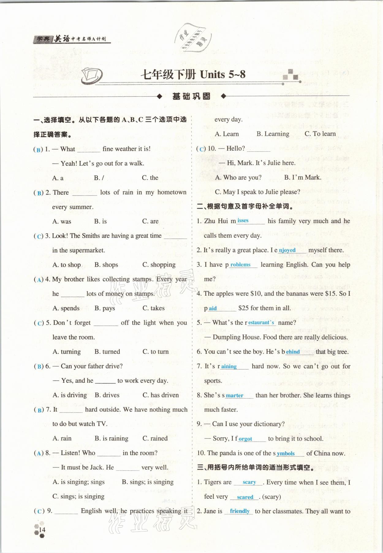 2021年學典中考名師A計劃英語 第13頁