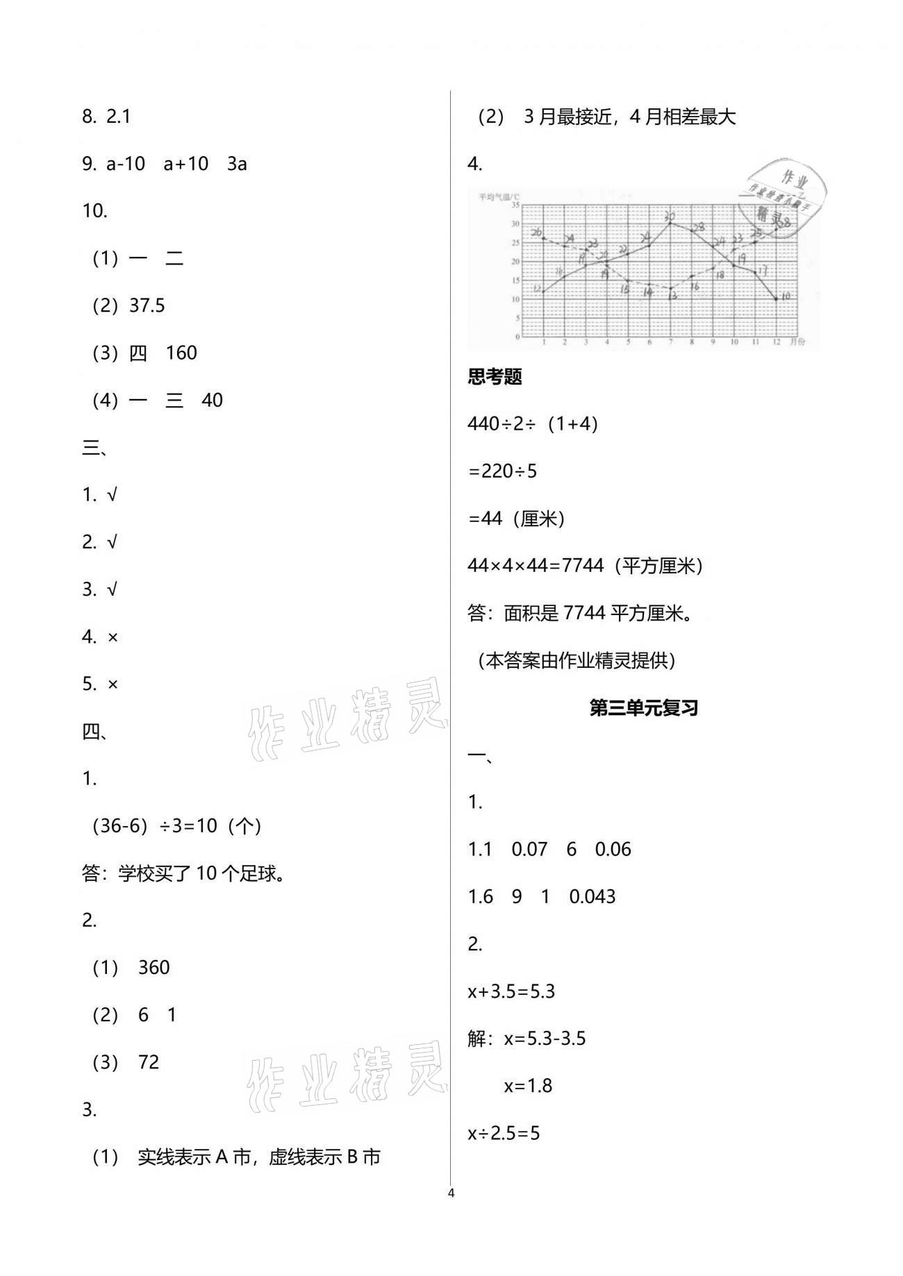 2021年練習(xí)與測(cè)試五年級(jí)數(shù)學(xué)下冊(cè)蘇教版 參考答案第4頁(yè)