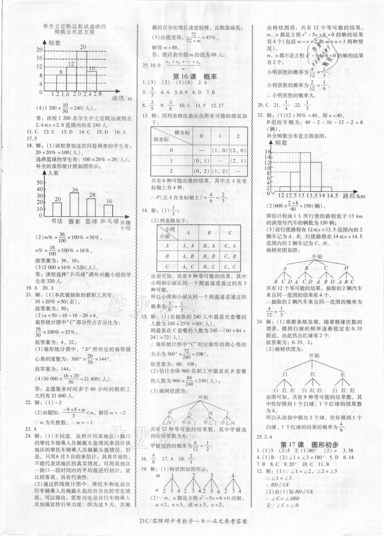 2021年零障礙中考數(shù)學(xué) 參考答案第9頁(yè)