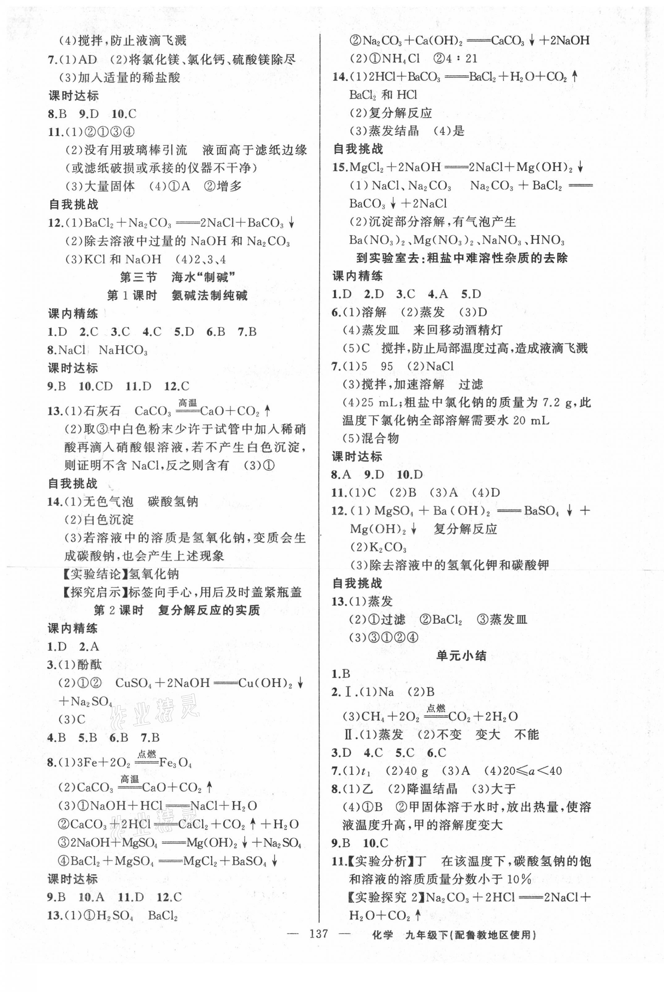 2021年黃岡金牌之路練闖考九年級化學(xué)下冊魯教版 第5頁