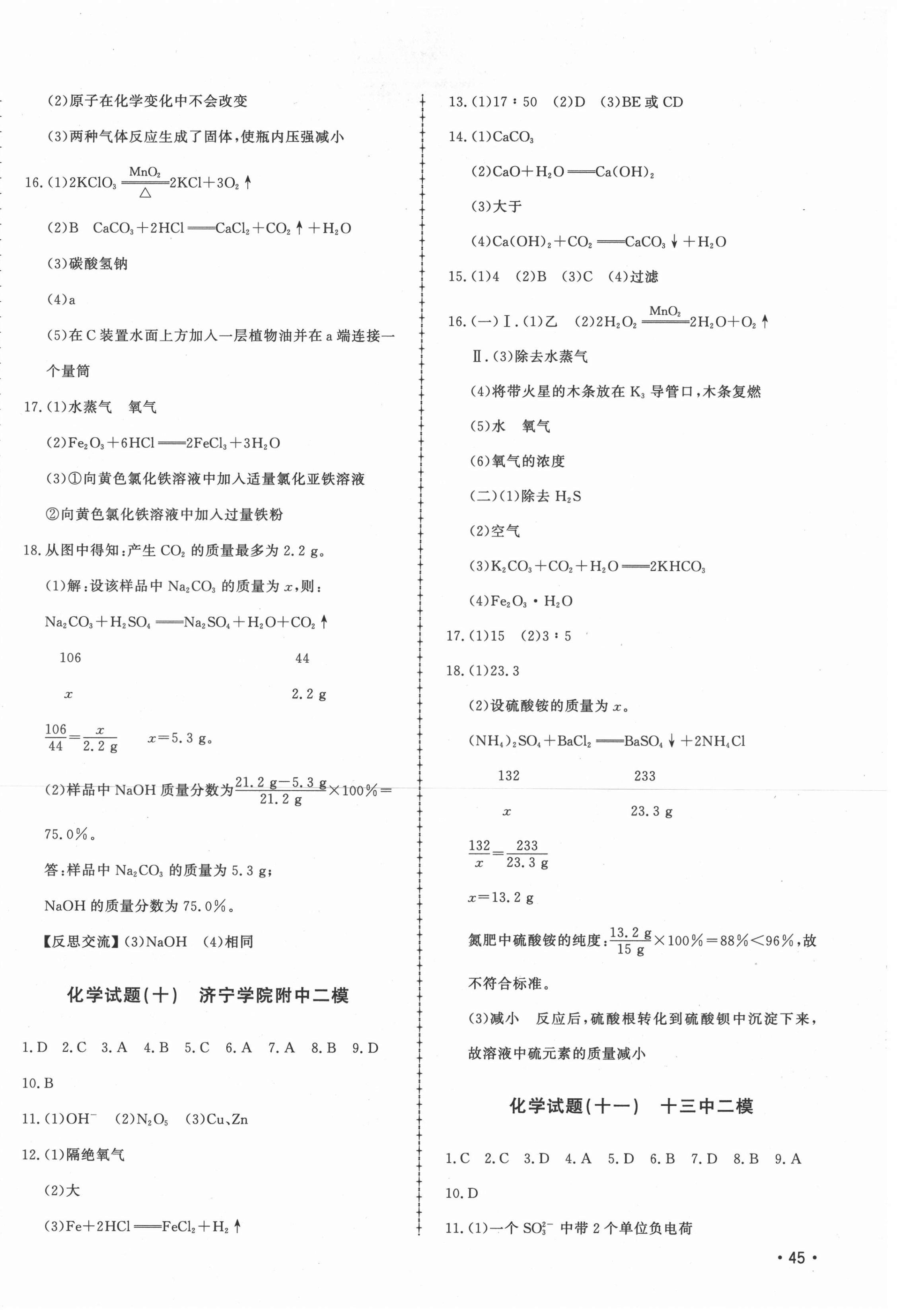 2021年中考114化學濟寧專版 第6頁