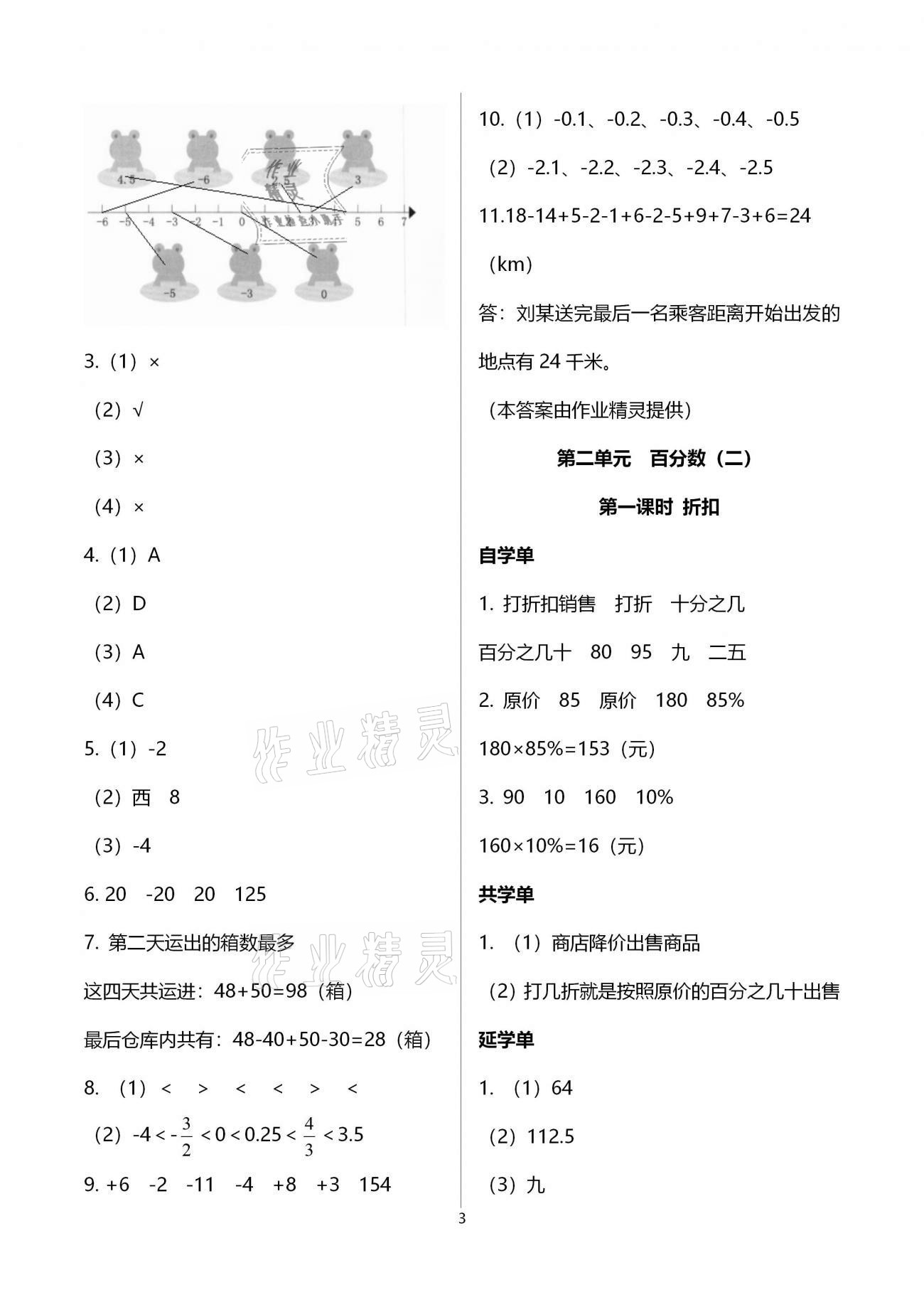 2020年小學(xué)數(shù)學(xué)智慧課堂樂學(xué)手冊(cè)六年級(jí)下冊(cè)人教版 第3頁