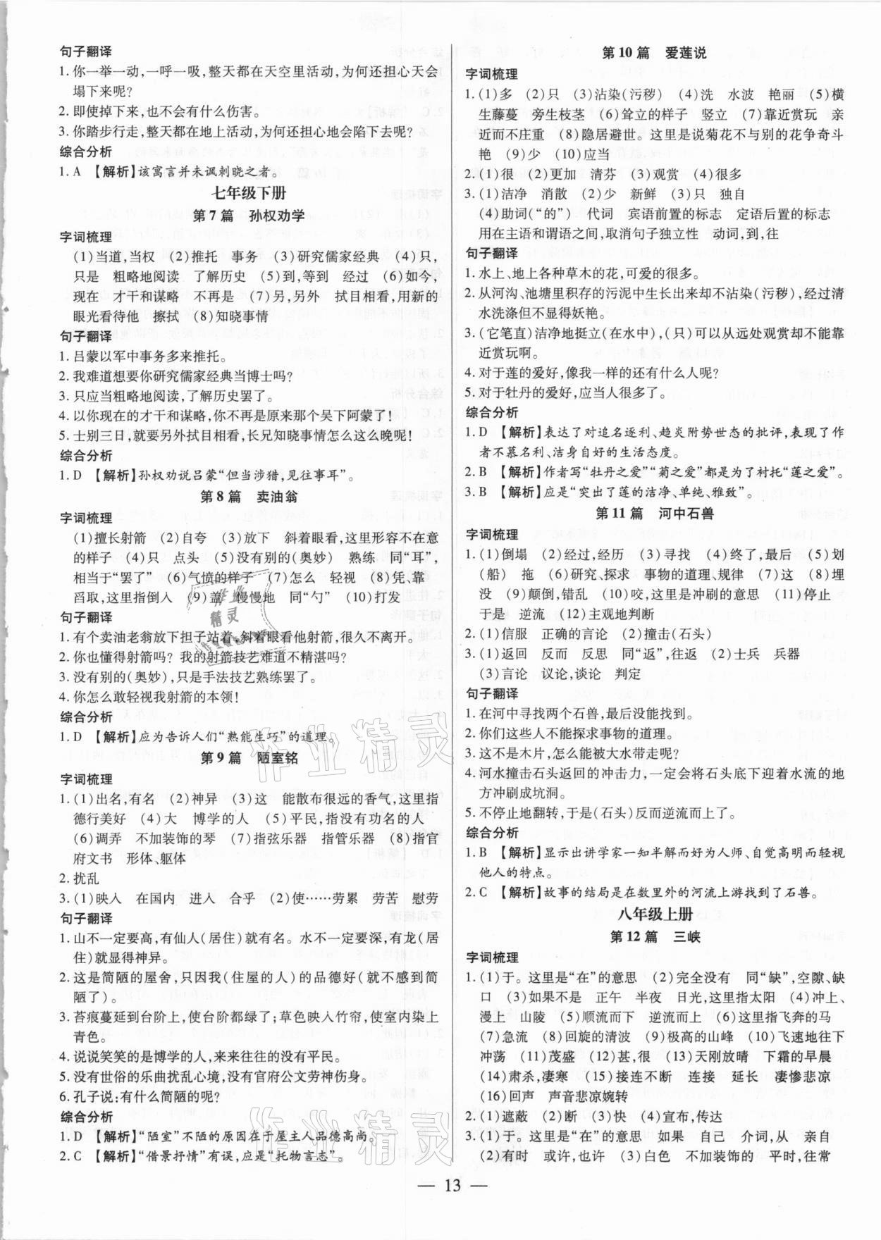 2021年領(lǐng)跑中考語文廣東專版 第13頁