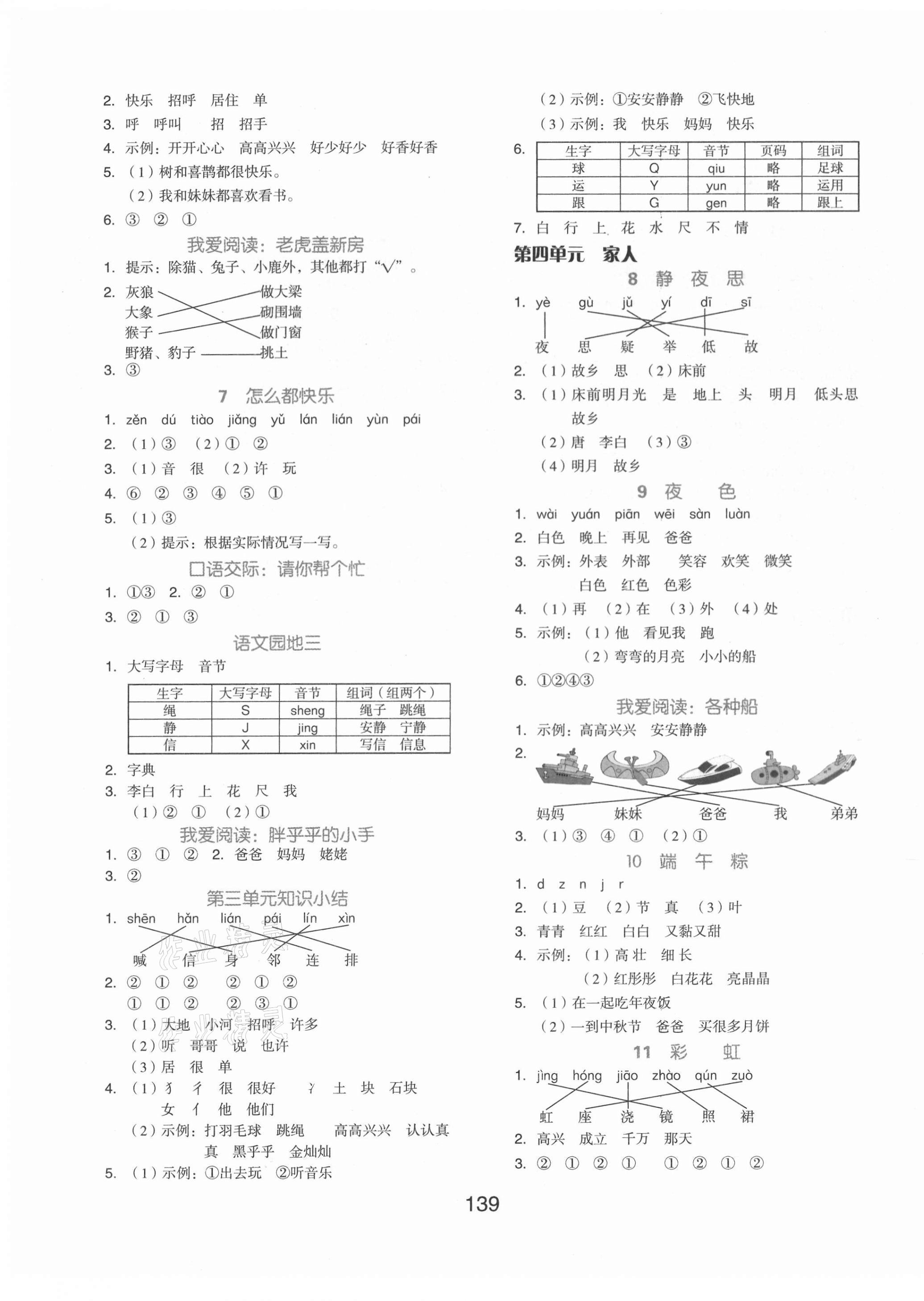 2021年全品学练考一年级语文下册人教版北京专版 第3页