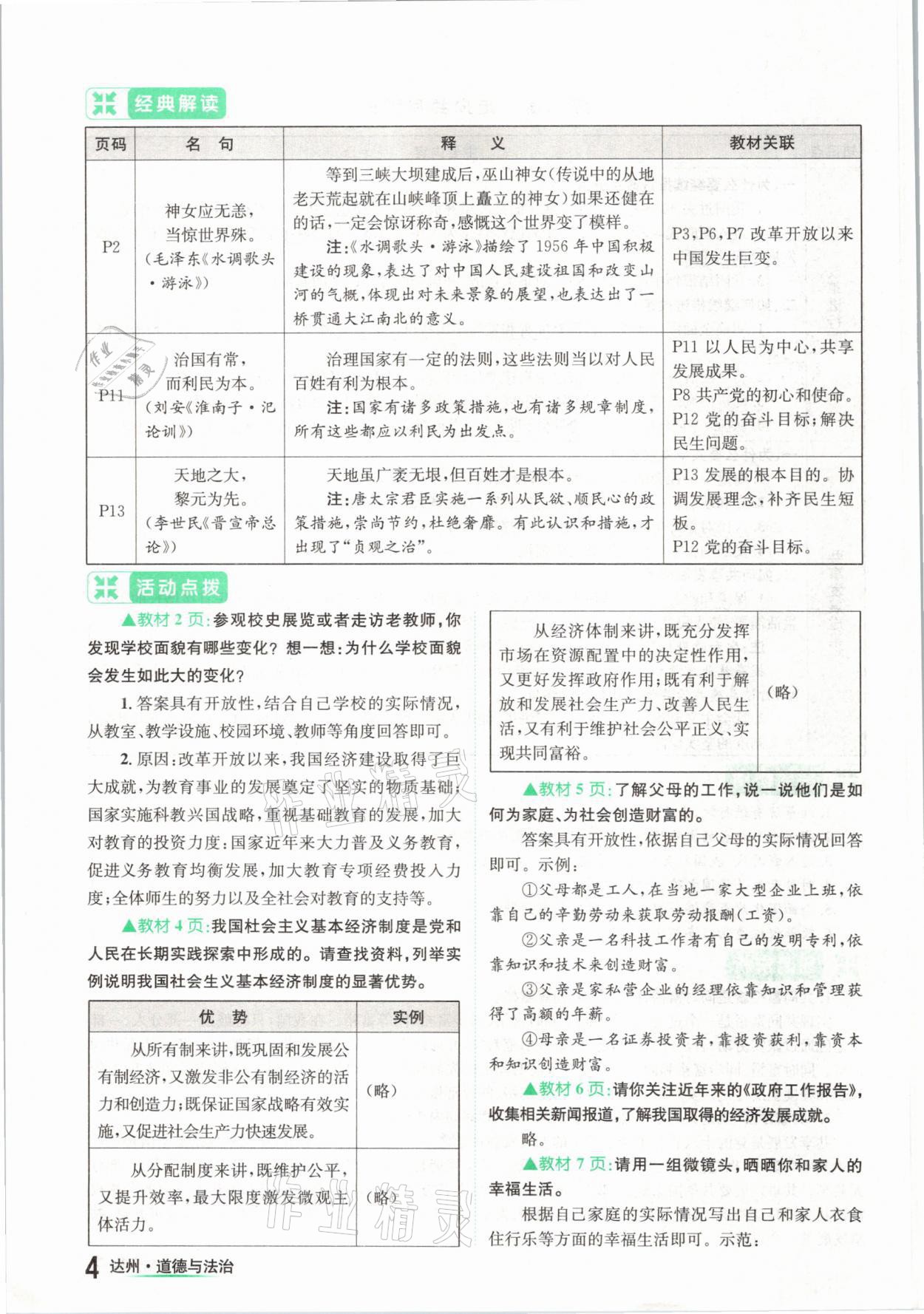 2021年國華考試中考總動(dòng)員道德與法治達(dá)州專版 參考答案第4頁