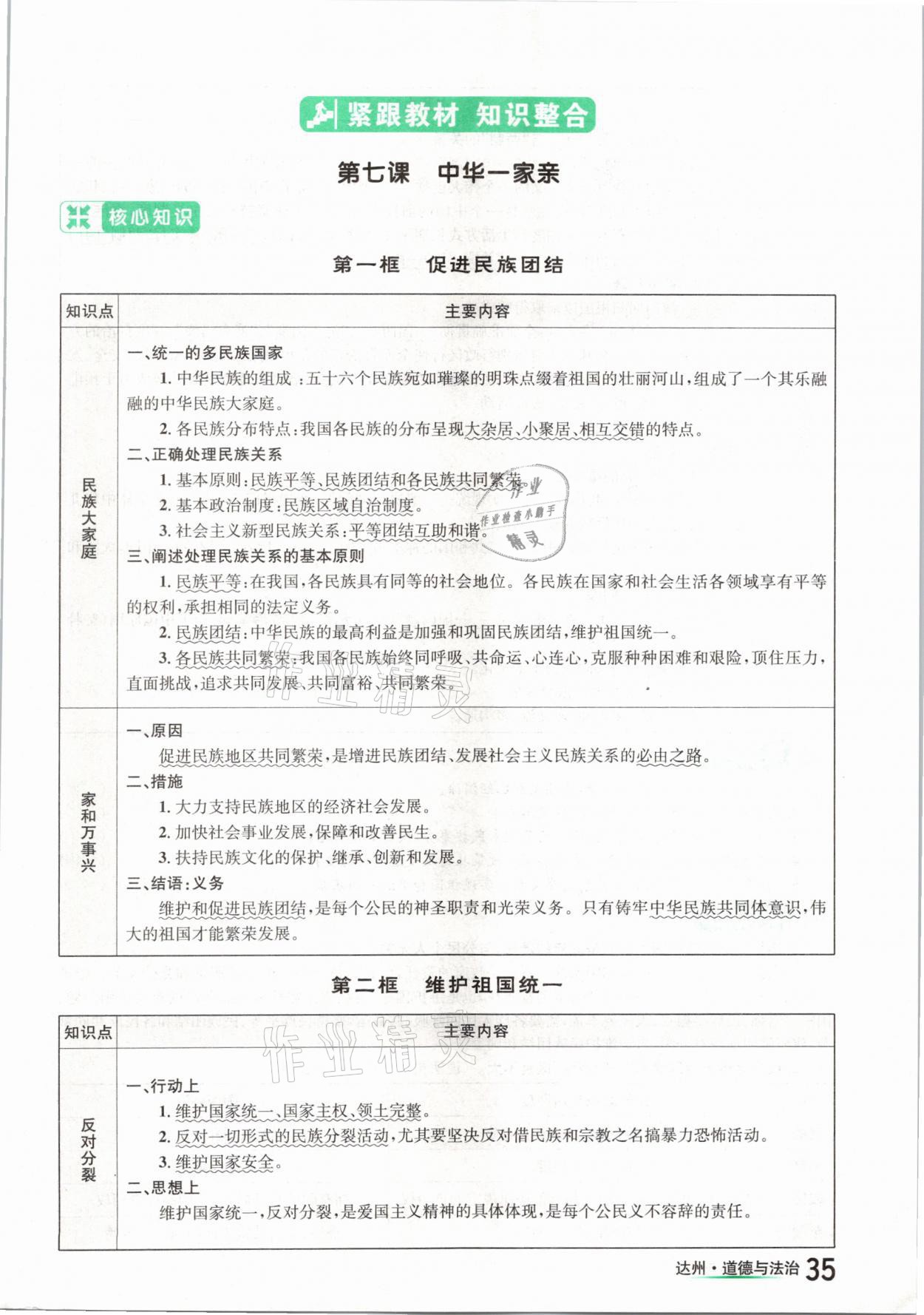 2021年國華考試中考總動員道德與法治達(dá)州專版 參考答案第35頁