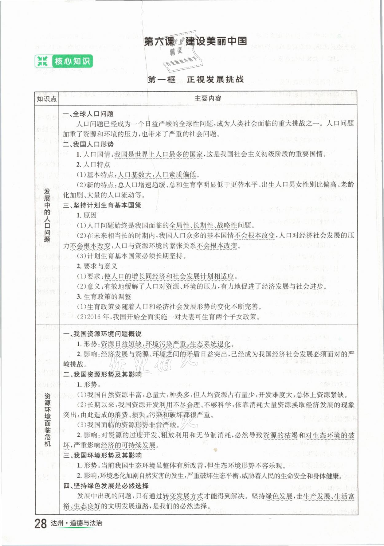 2021年國華考試中考總動員道德與法治達州專版 參考答案第28頁