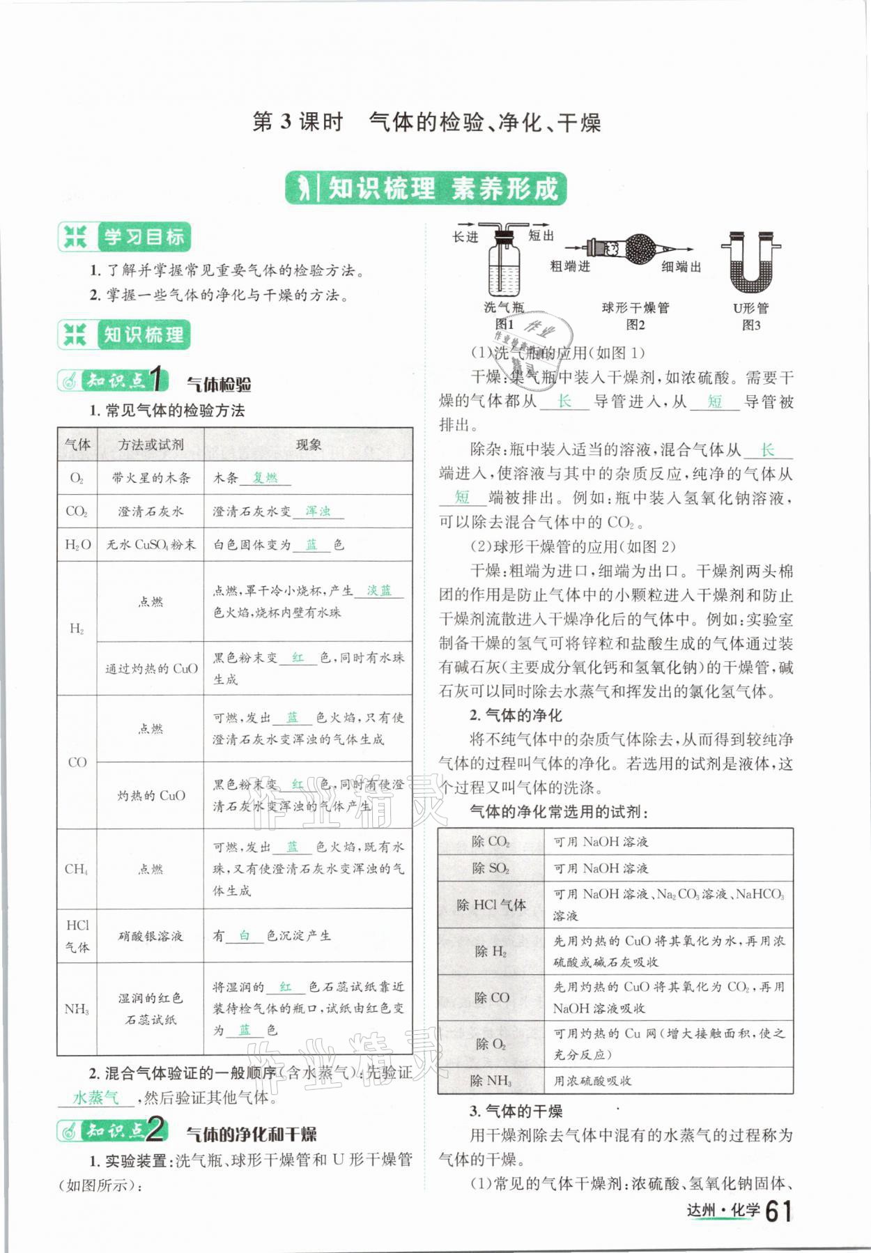 2021年國華考試中考總動員化學達州專版 參考答案第61頁