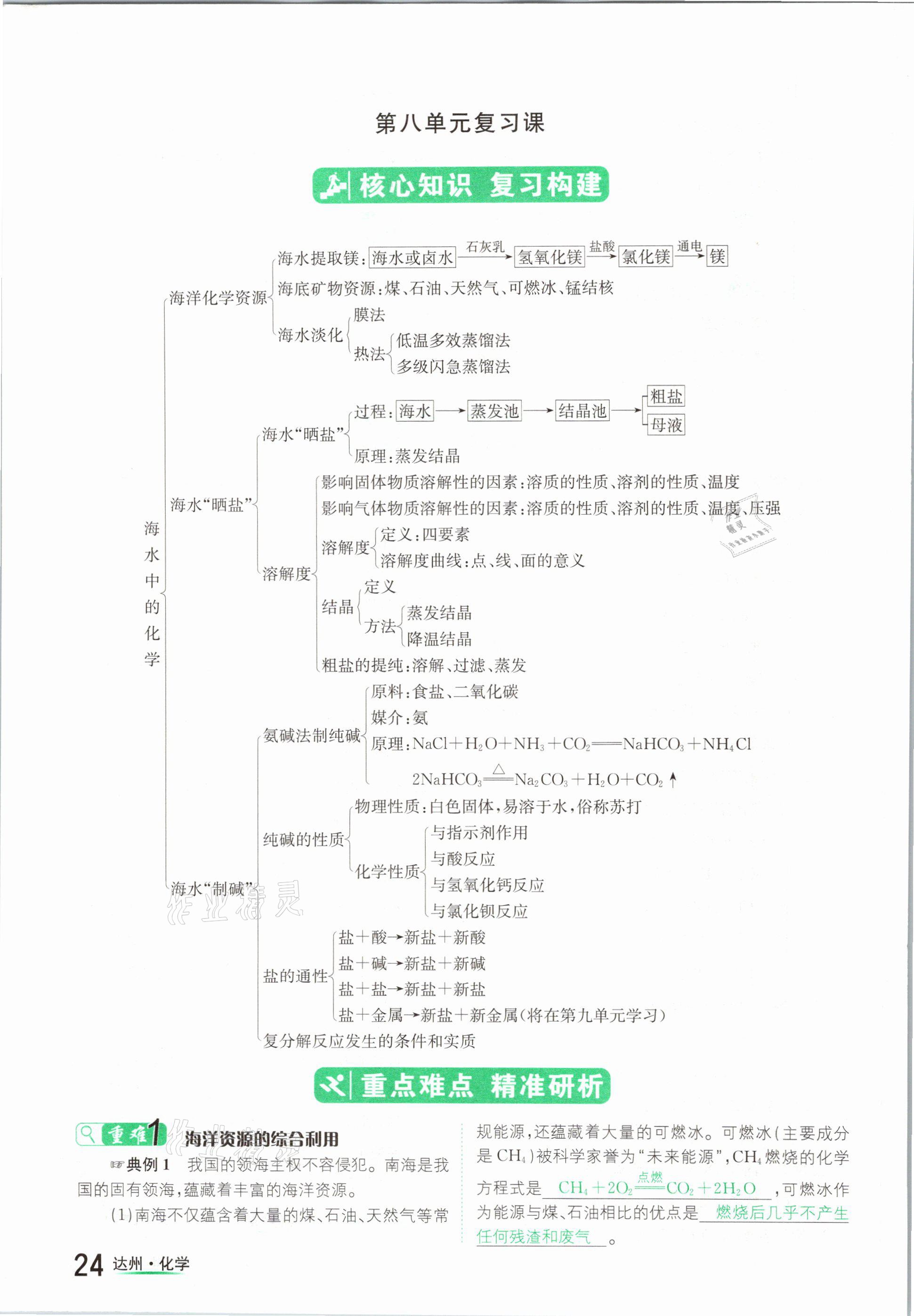 2021年国华考试中考总动员化学达州专版 参考答案第24页