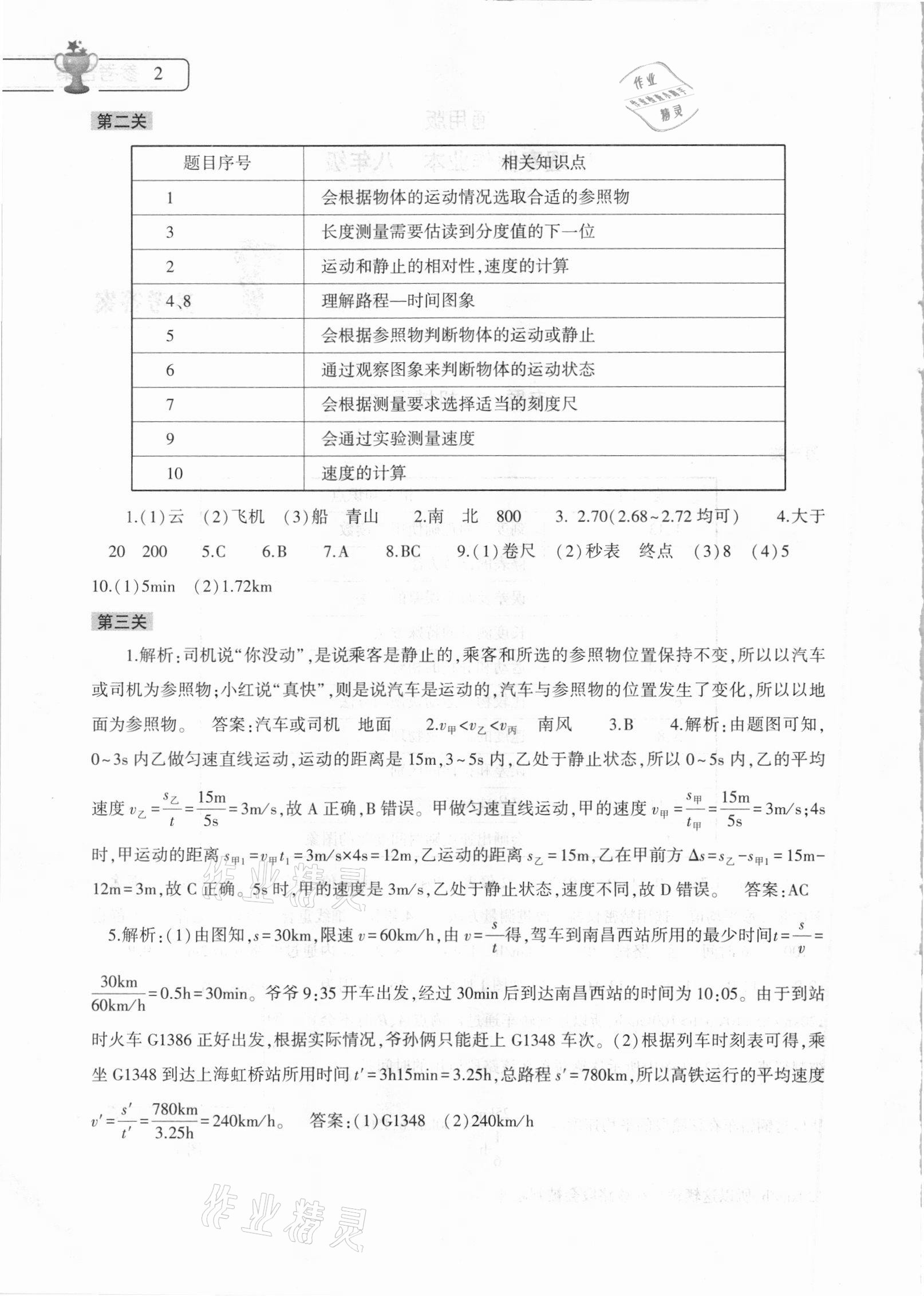 2021年寒假作業(yè)本八年級(jí)物理通用版大象出版社 第2頁