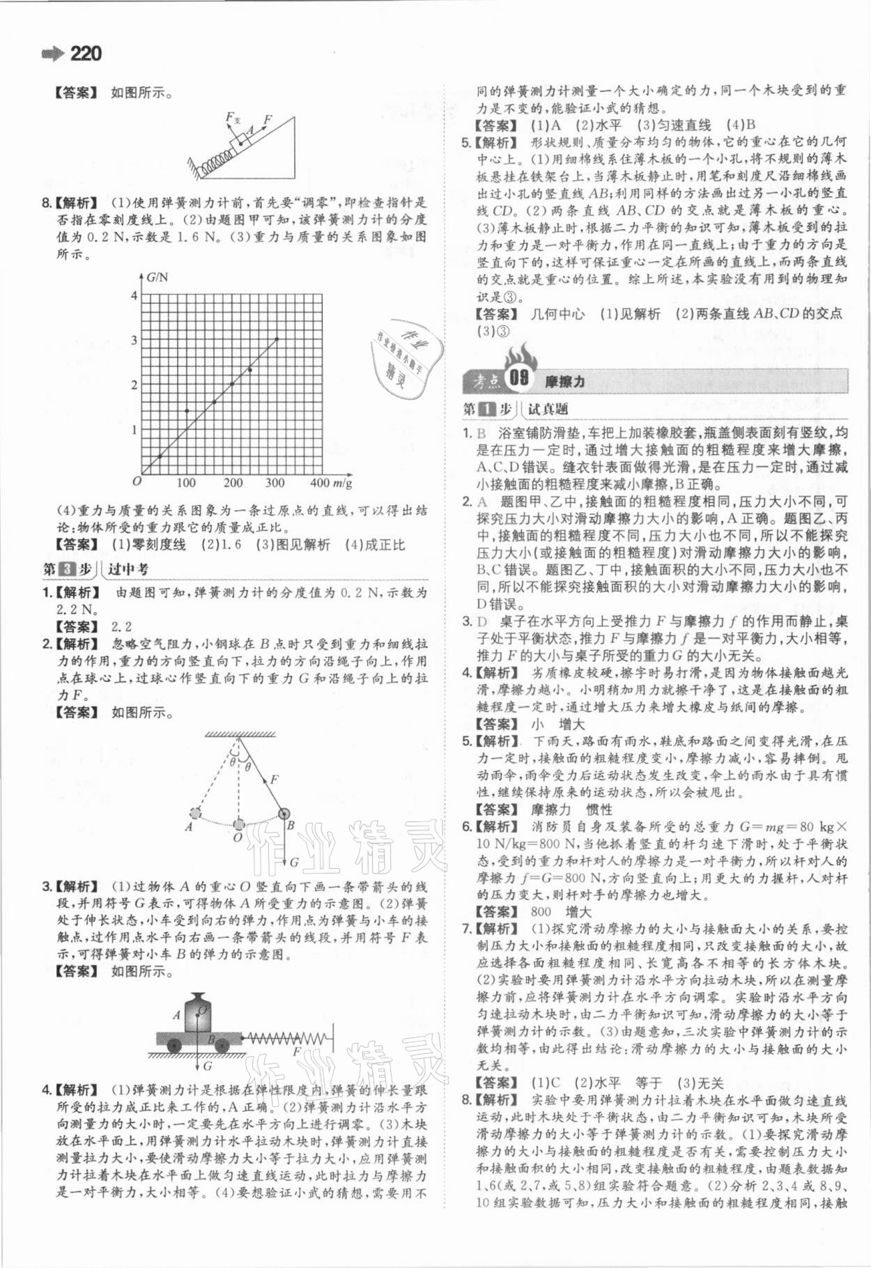 2021年一本中考訓練方案物理 參考答案第8頁