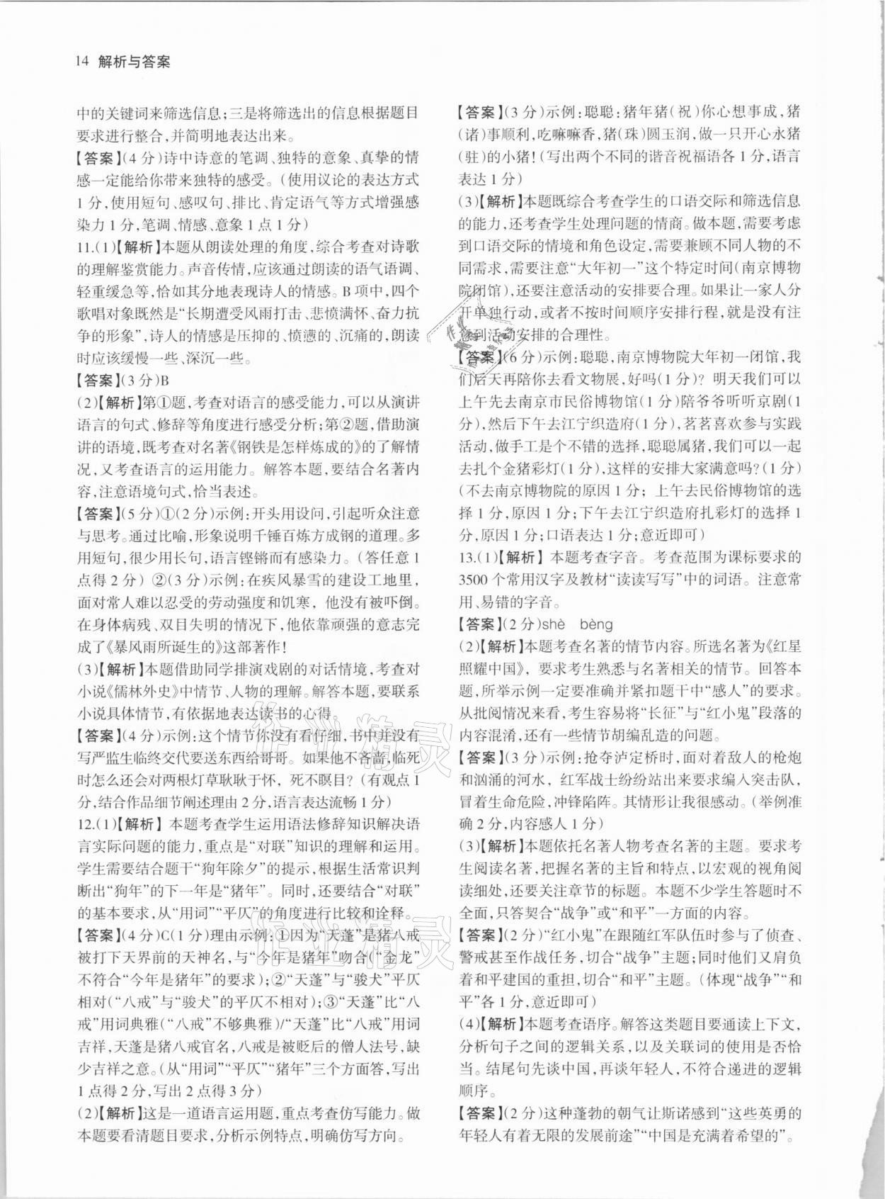 2021年南京市各區(qū)三年中考模擬卷分類詳解語文 第14頁