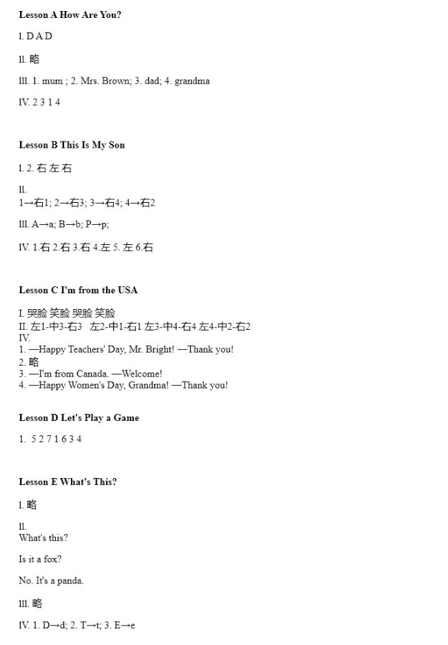 2021年新課標(biāo)小學(xué)生學(xué)習(xí)實(shí)踐園地三年級英語下冊川教版 參考答案第1頁