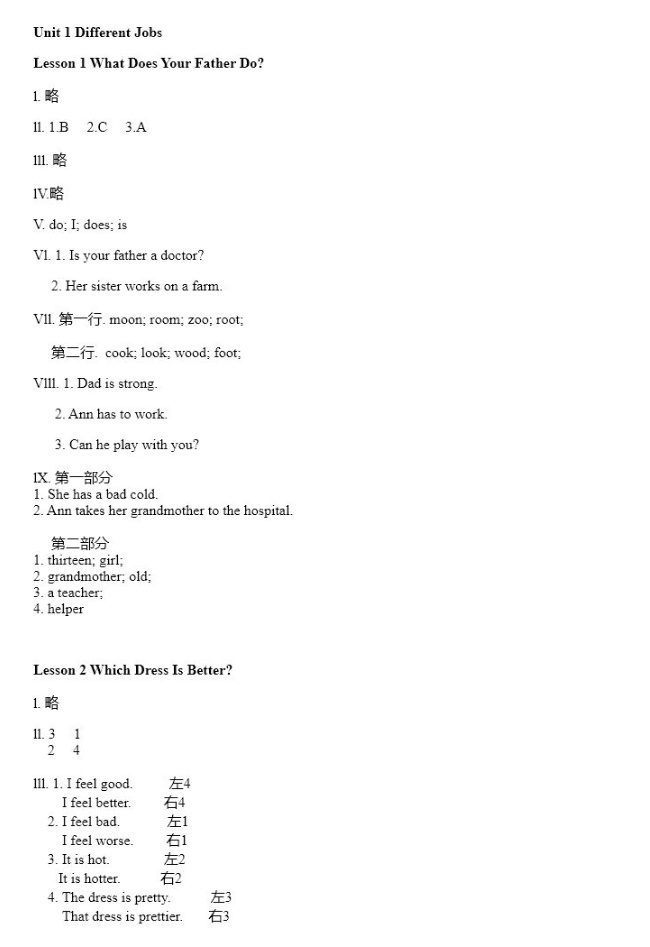 2021年新课标小学生学习实践园地六年级英语下册川教版 参考答案第1页